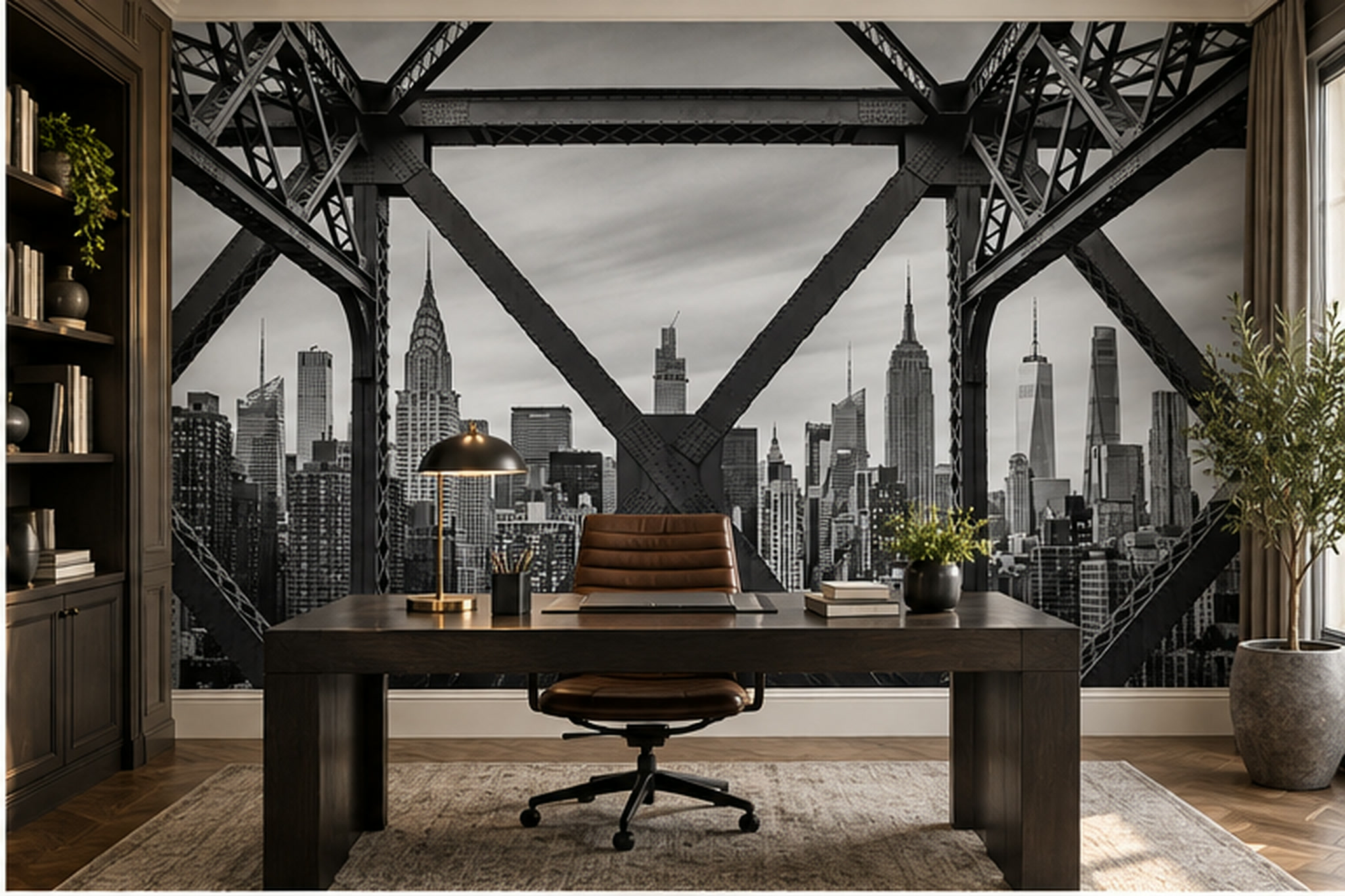 Black Pattern Decorative Wallpaper Mural Layered Abstract Wallpaper Accent-wall-wallpaper-murals, Peel-and-stick Finish