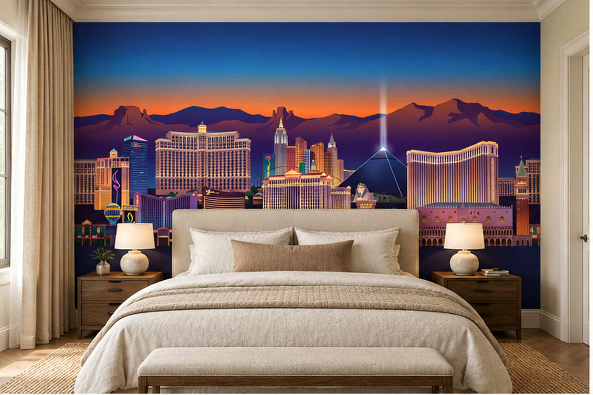 Blue Pattern Decorative Wallpaper Mural Painterly Tones Wallpaper Mural Bedroom-wallpaper-murals, Peel-and-stick Finish