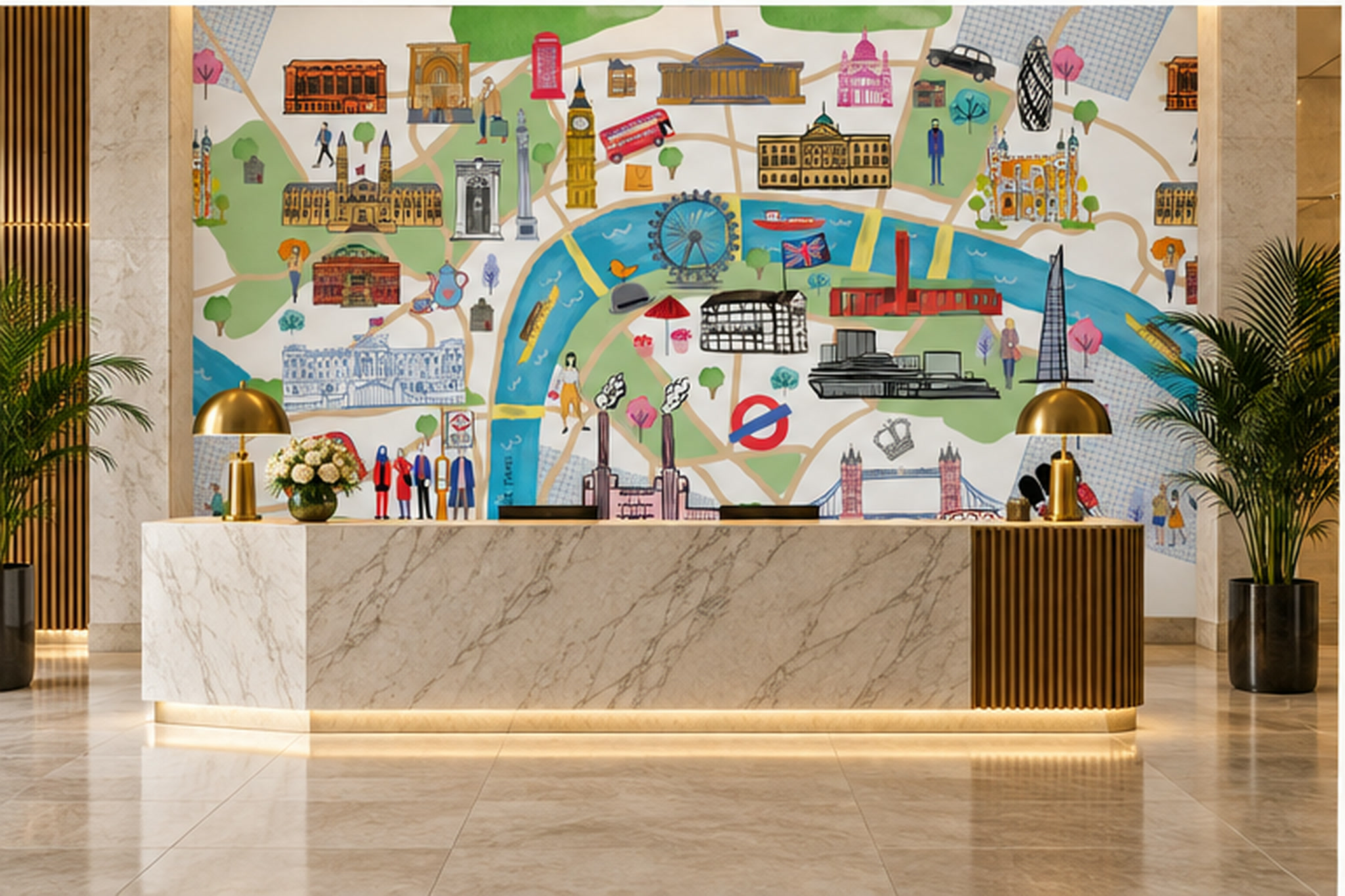 Pastel Pattern Decorative Wallpaper Mural Layered Forms Wallpaper Mural Entryway-wallpaper-murals, Peel-and-stick Finish