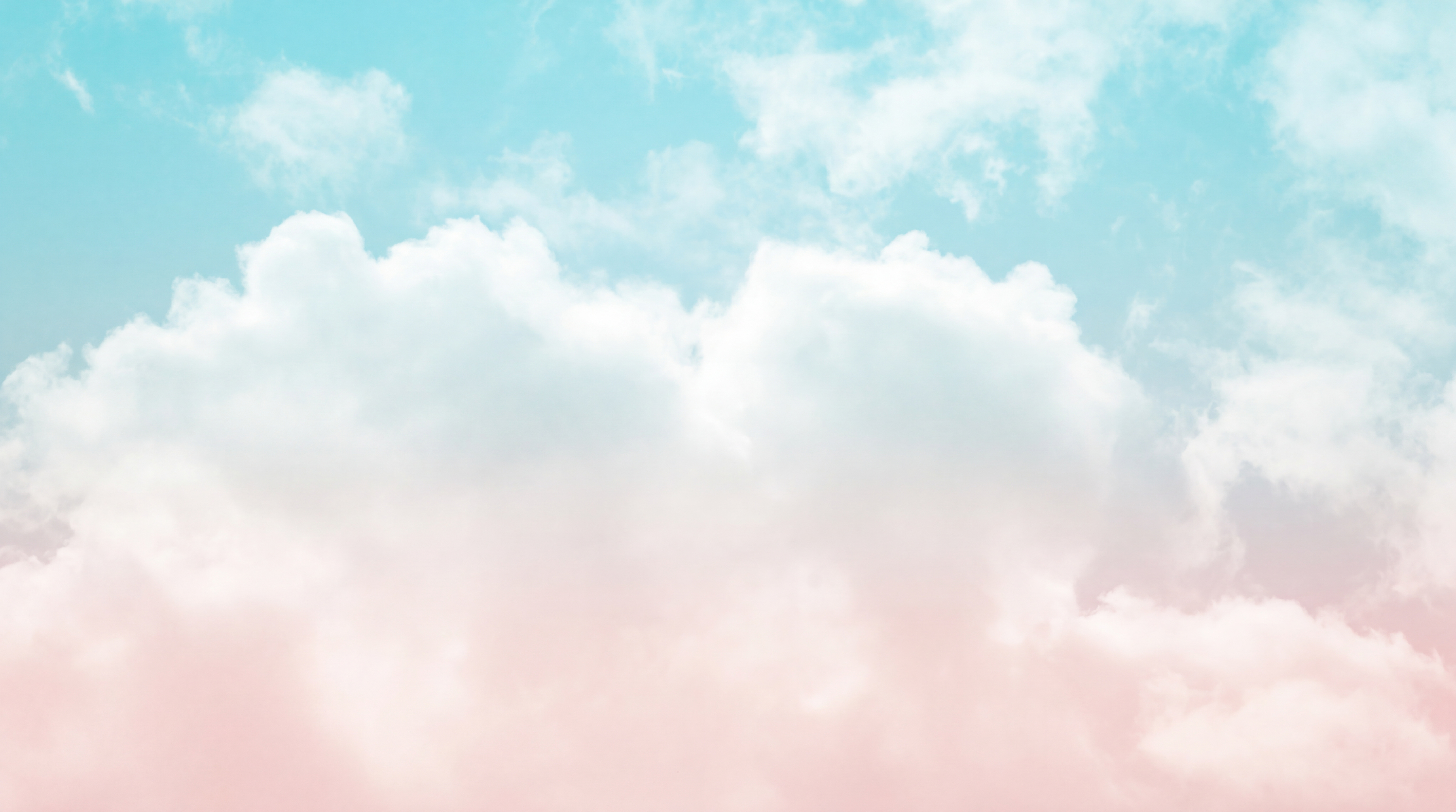 Pastel Clouds Artful Decorative Wallpaper Mural, Peel-and-stick Finish