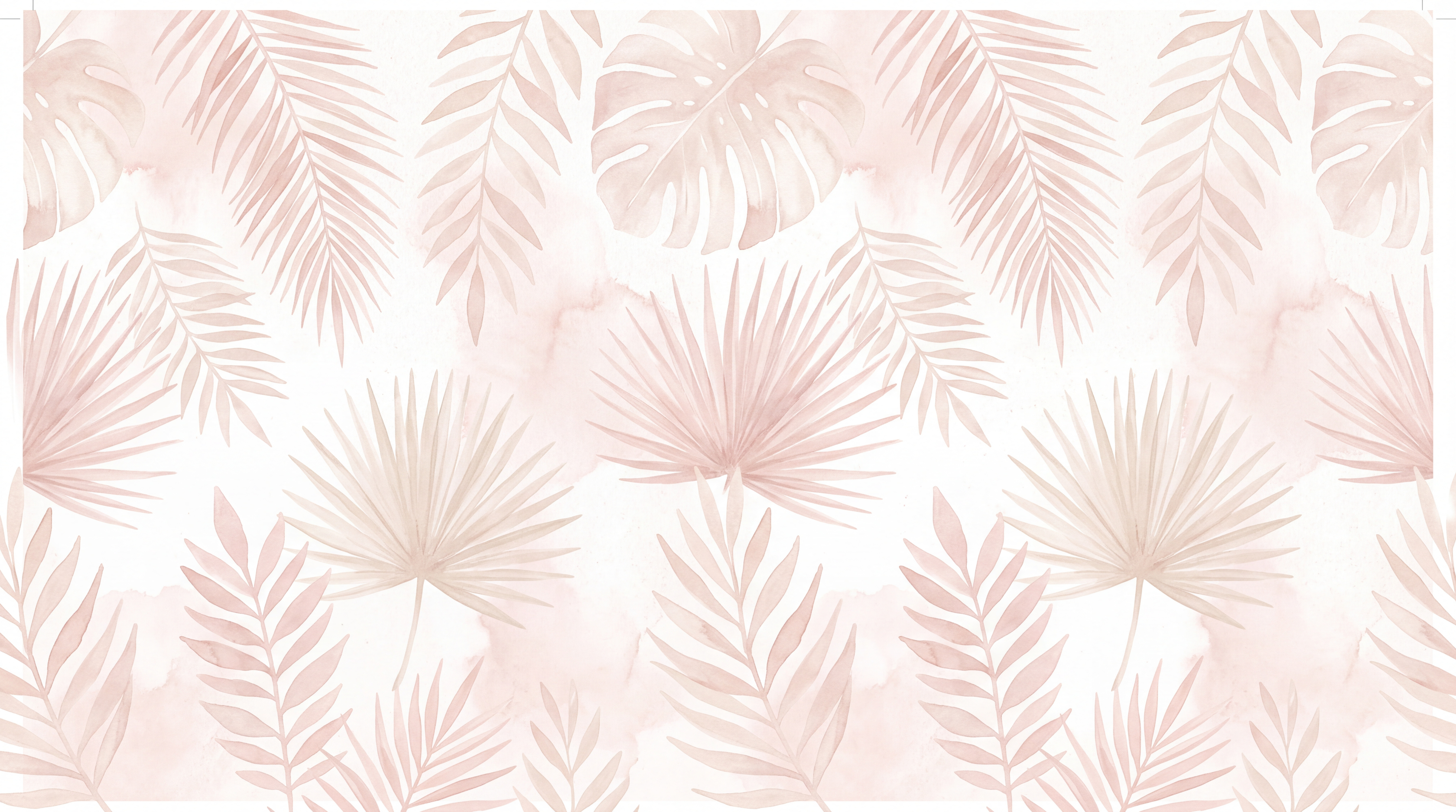 Pink Leaf Botanical Decorative Wallpaper Mural, Peel-and-stick Finish