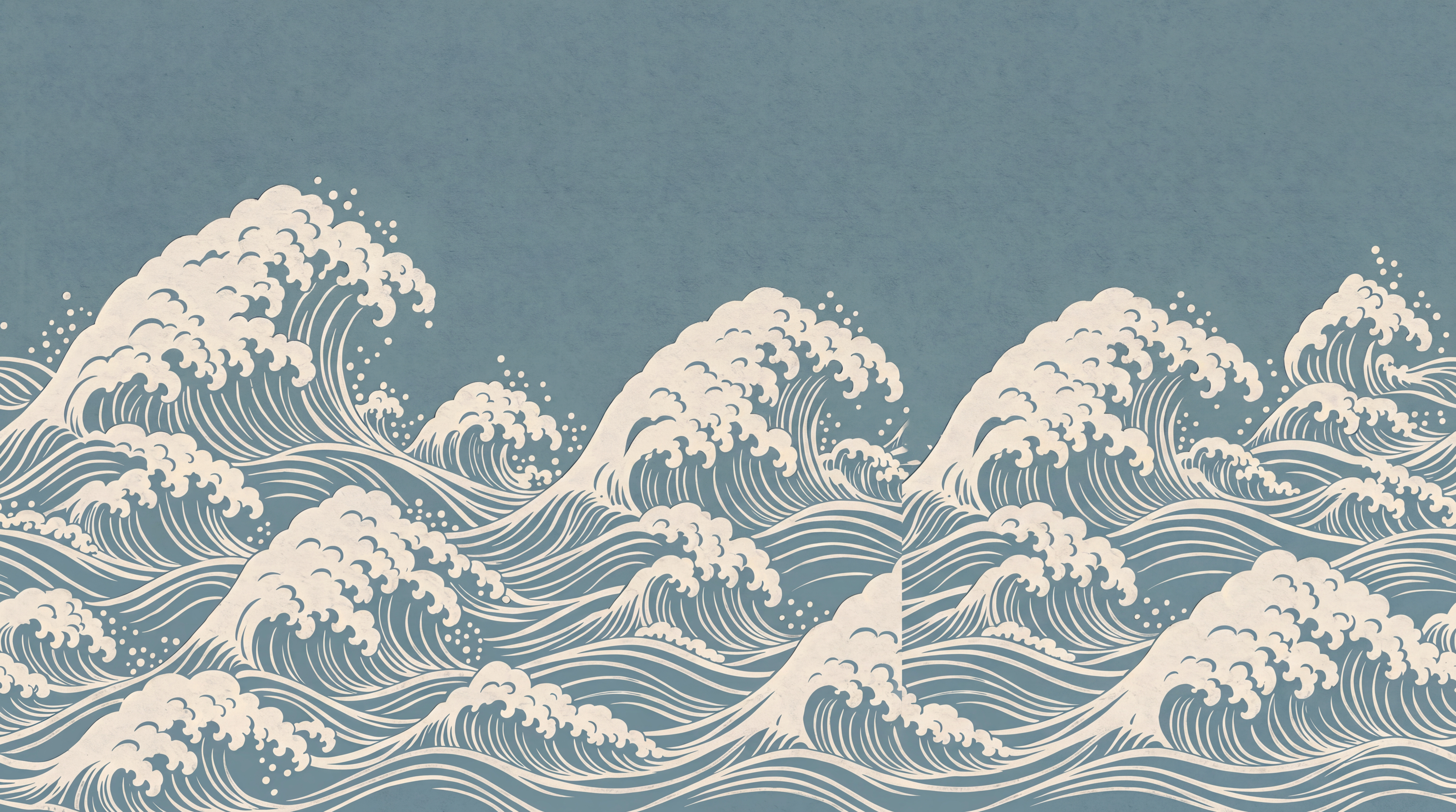 Blue Waves Artful Organic Wallpaper Mural, Peel-and-stick Finish