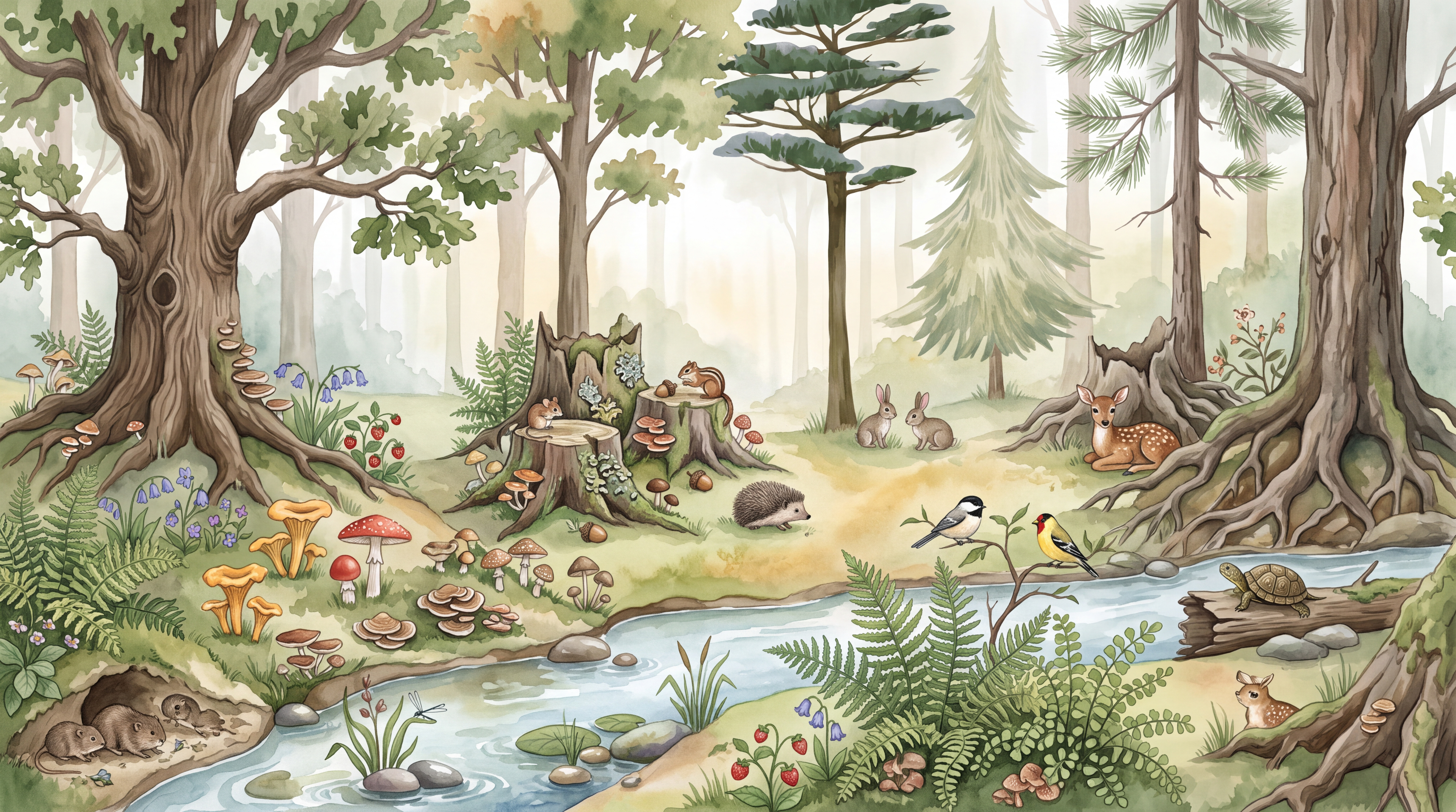 Green Woodland Scenic Textured Wallpaper Mural, Peel-and-stick Finish
