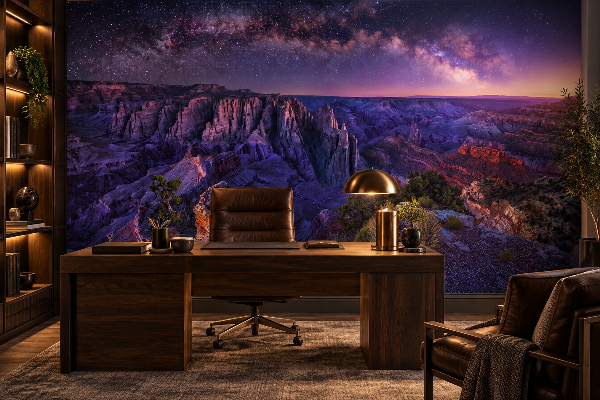 Purple Pattern Decorative Wallpaper Mural Layered Marks Wallpaper Mural Home-office-wallpaper-murals, Peel-and-stick Finish