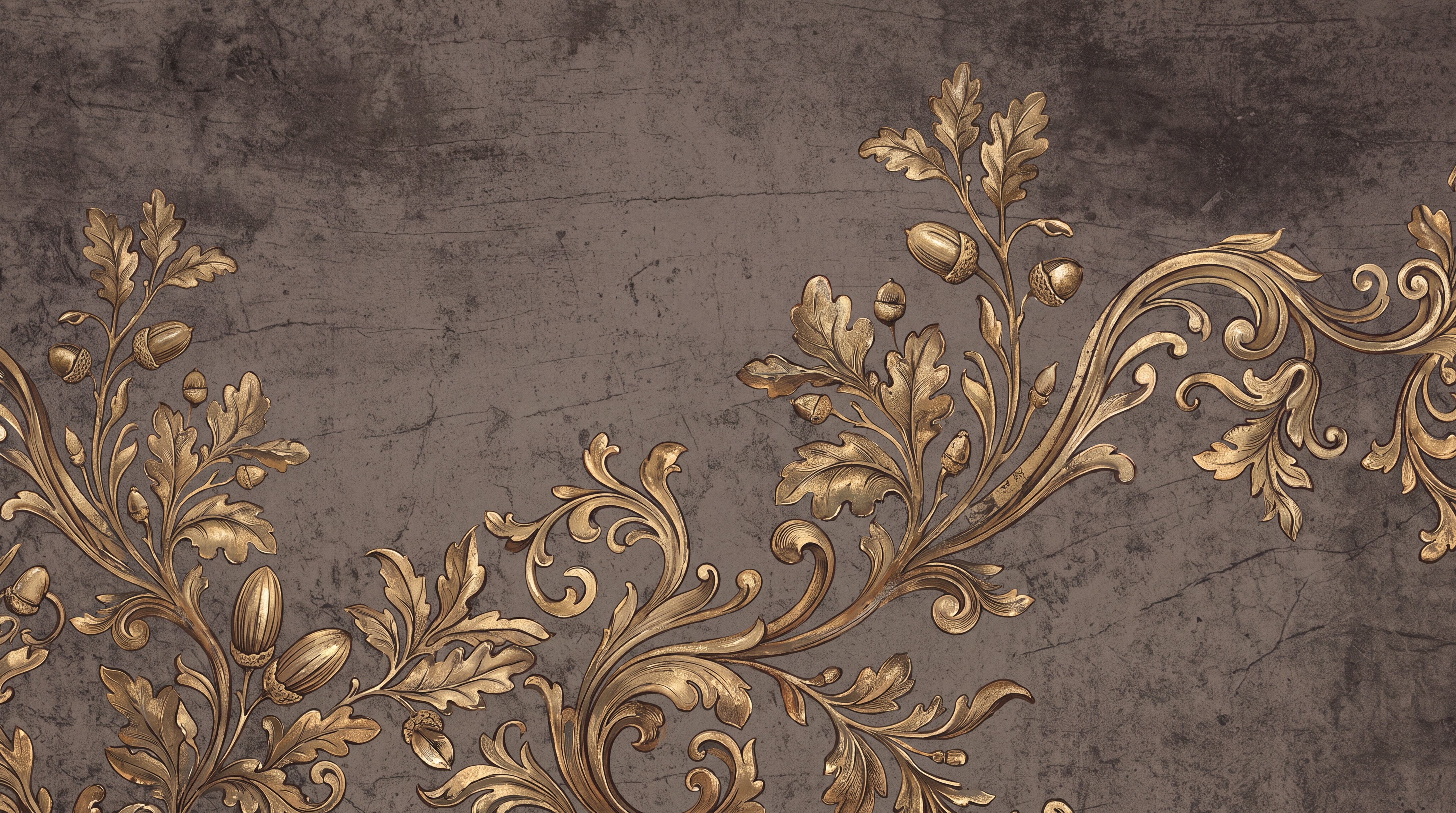 Gold Pattern Decorative Wallpaper Mural Layered Surface Wallpaper Mural, Peel-and-stick Finish