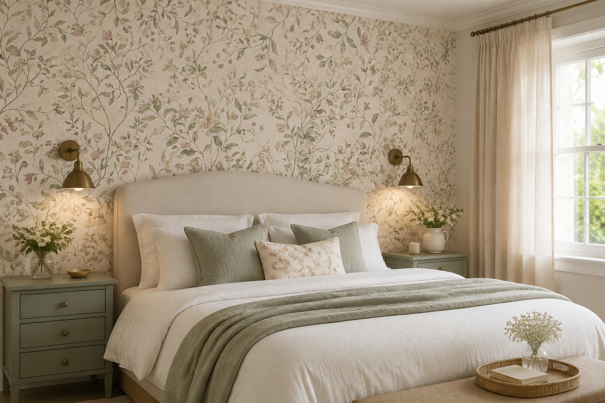 Tan And Neutral Abstract Forms Painterly Wallpaper Mural Bedroom-wallpaper-murals, Peel-and-stick Finish