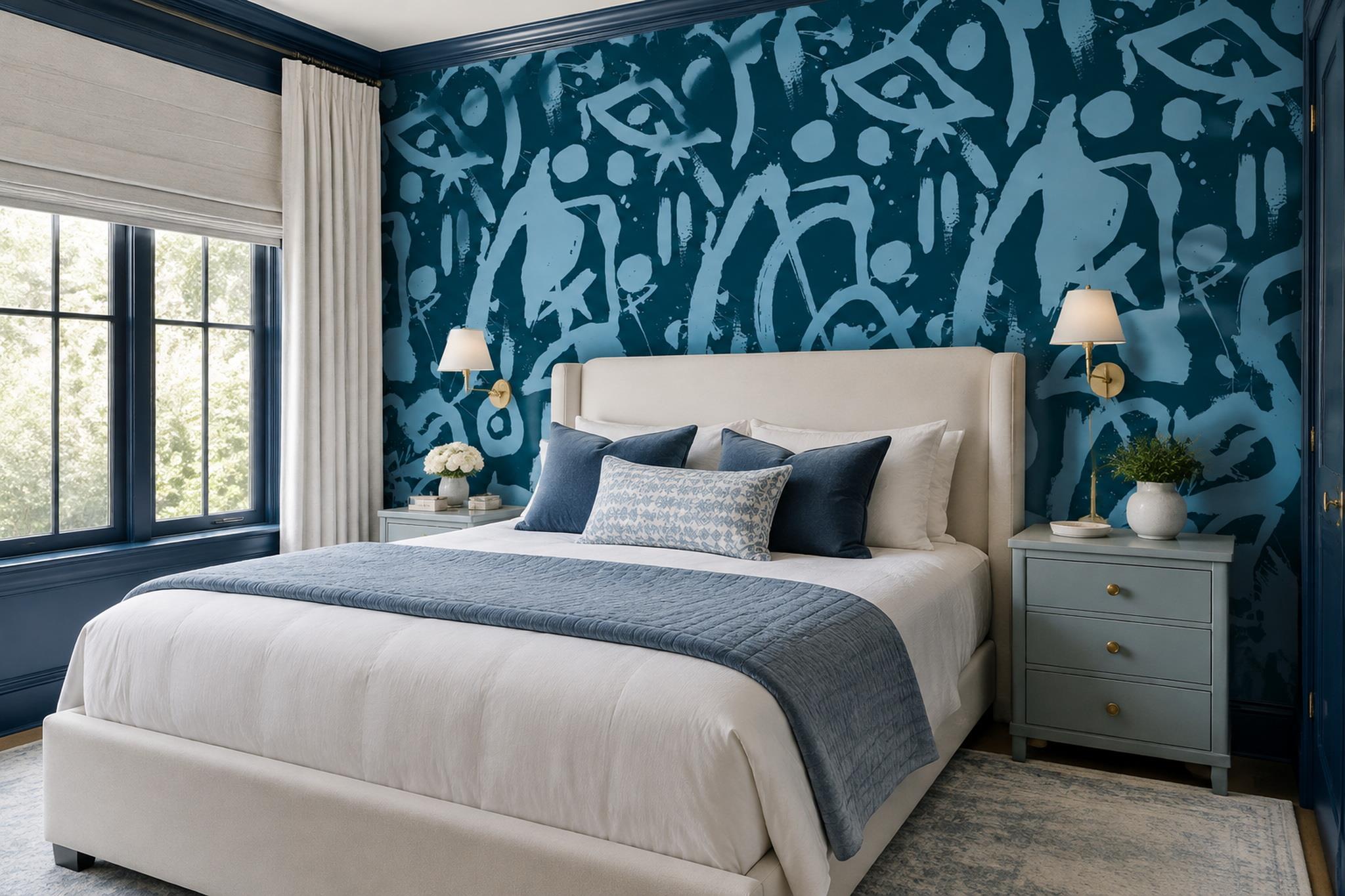 Tan And Neutral Abstract Forms Textured Wallpaper Mural Bedroom-wallpaper-murals, Peel-and-stick Finish