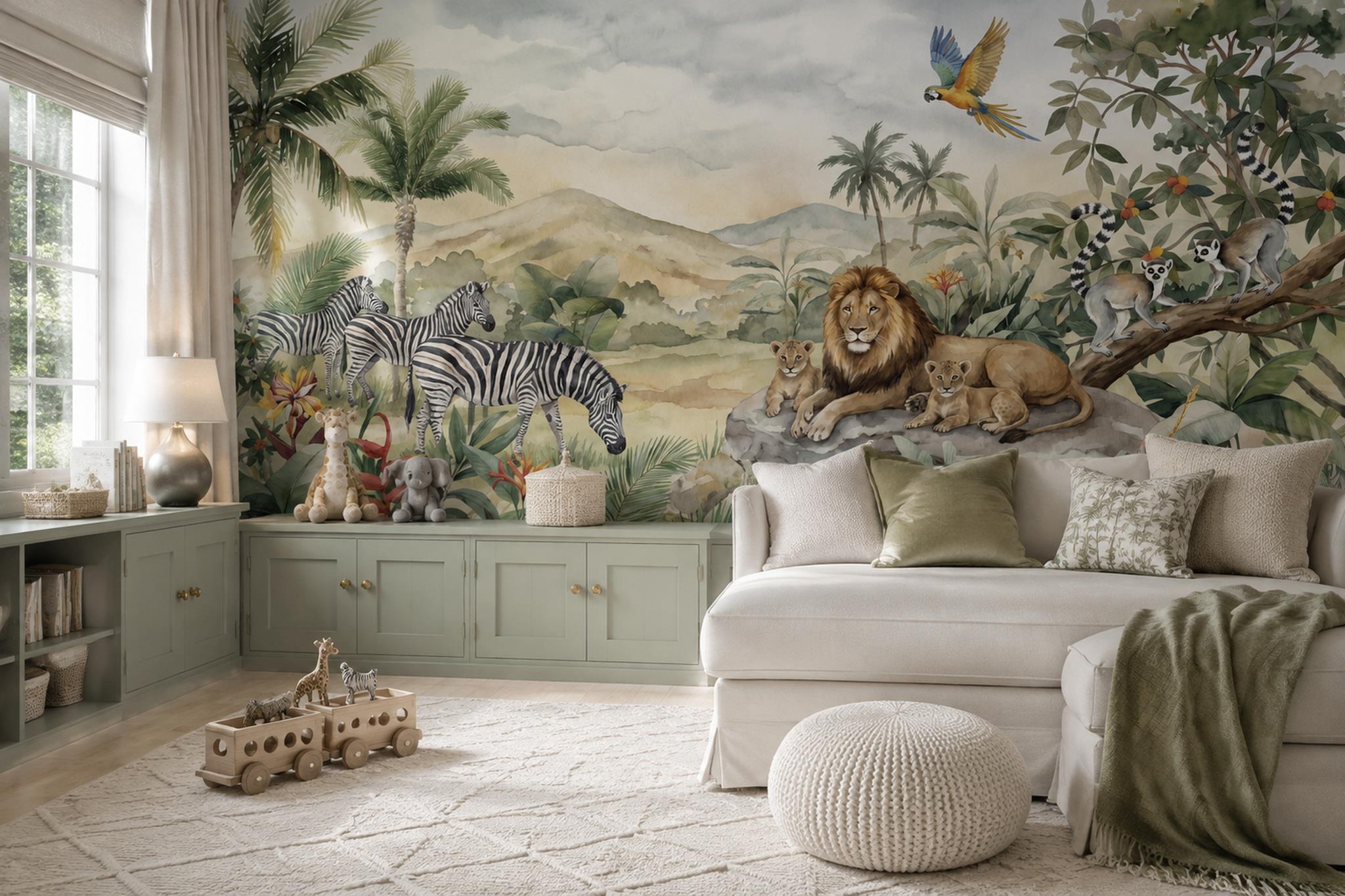 Tan And Neutral Abstract Forms Atmospheric Wallpaper Mural Accent-wall-wallpaper-murals, Peel-and-stick Finish