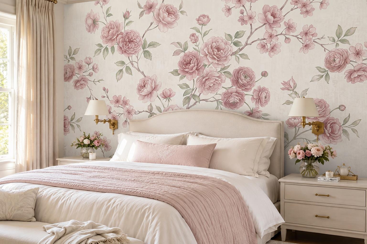 Tan And Neutral Abstract Forms Wallpaper Mural Layered Organic Bedroom-wallpaper-murals, Peel-and-stick Finish