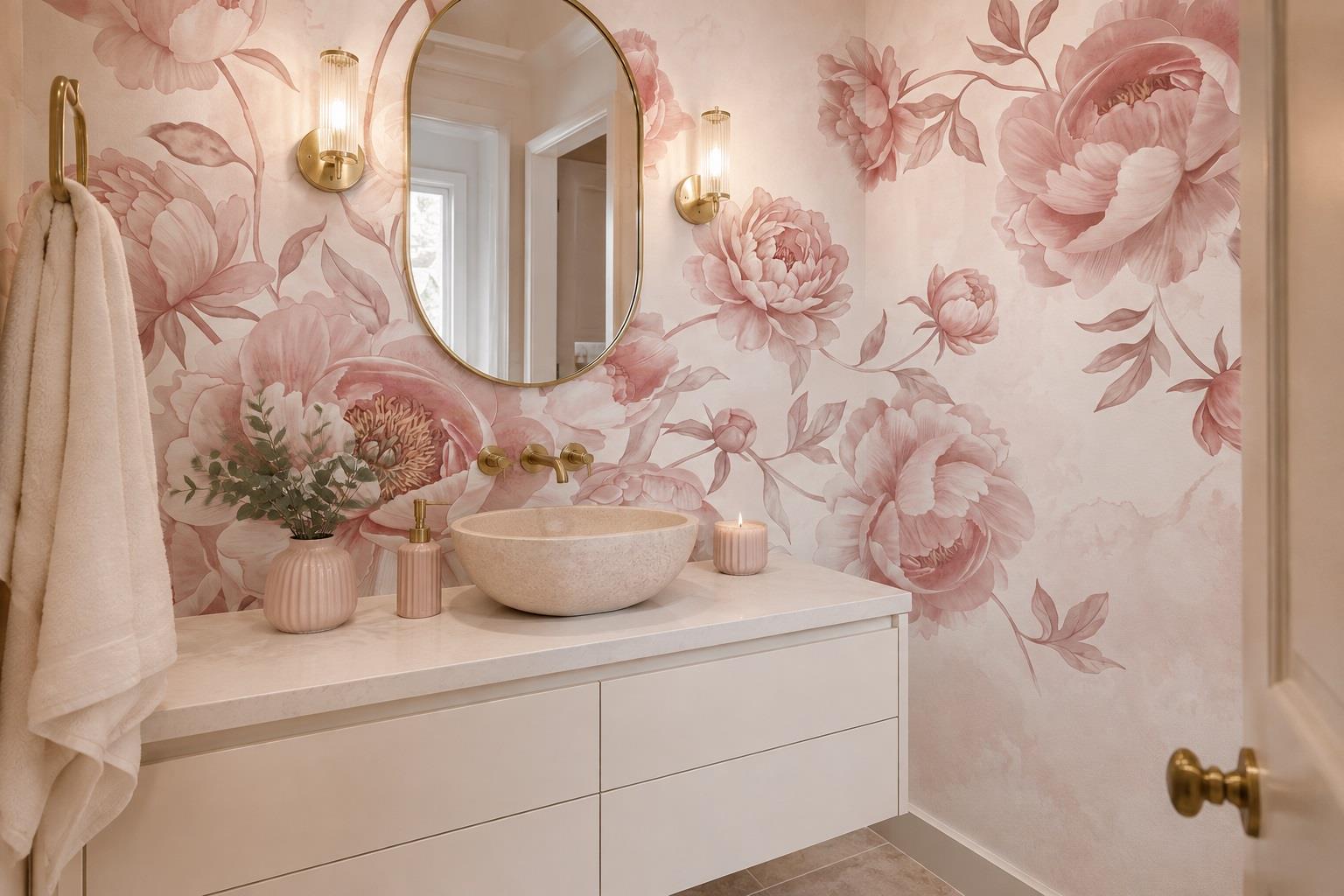 Tan And Neutral Abstract Forms Wallpaper Mural Layered Tones Accent-wall-wallpaper-murals, Peel-and-stick Finish