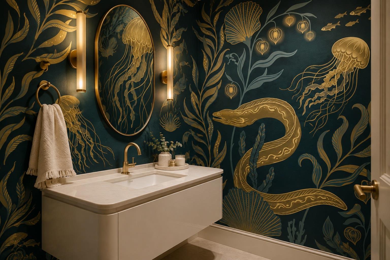 Tan And Neutral Abstract Forms Wallpaper Mural Layered Layered Accent-wall-wallpaper-murals, Peel-and-stick Finish