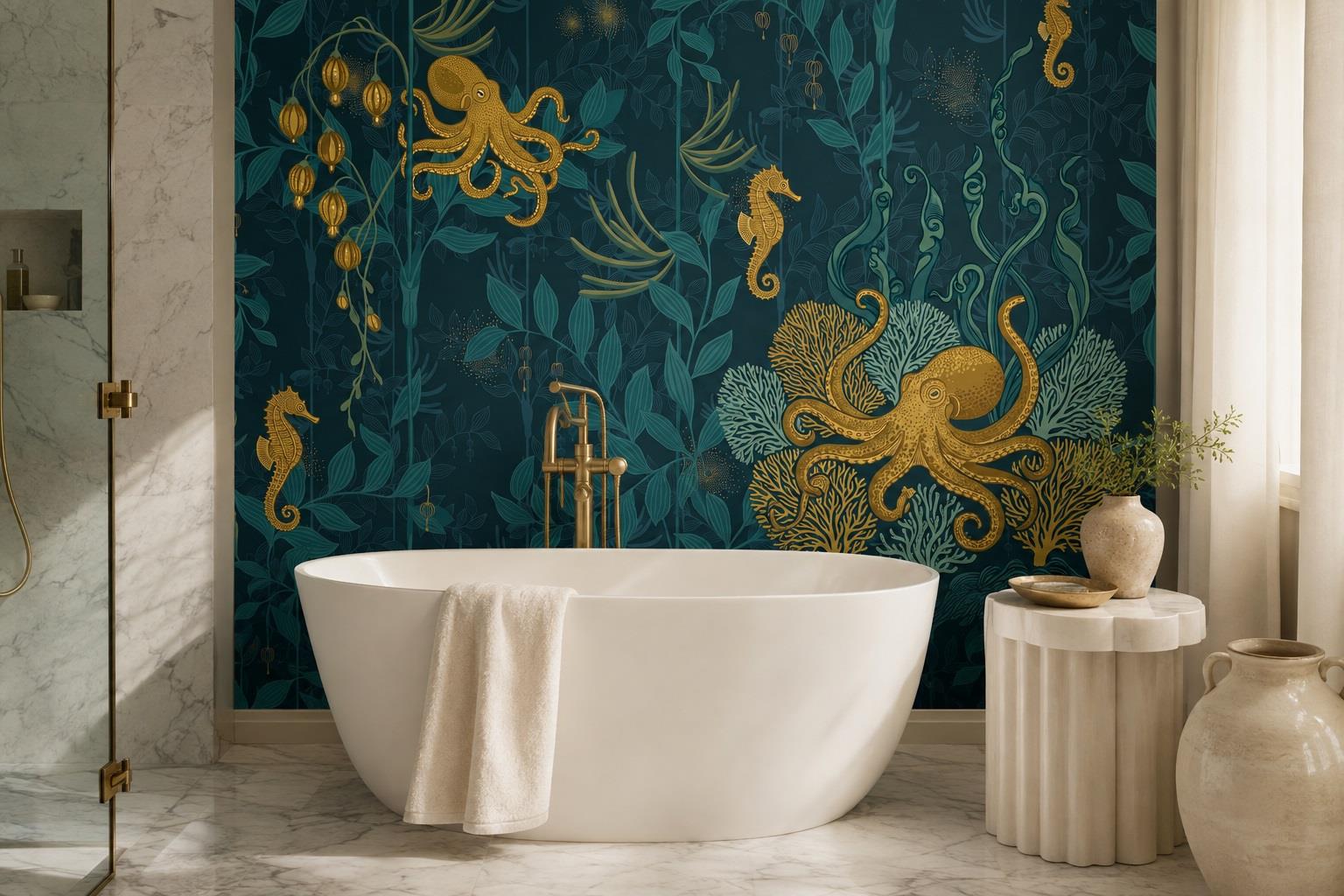 Tan And Neutral Abstract Forms Wallpaper Mural Layered Textured Accent-wall-wallpaper-murals, Peel-and-stick Finish