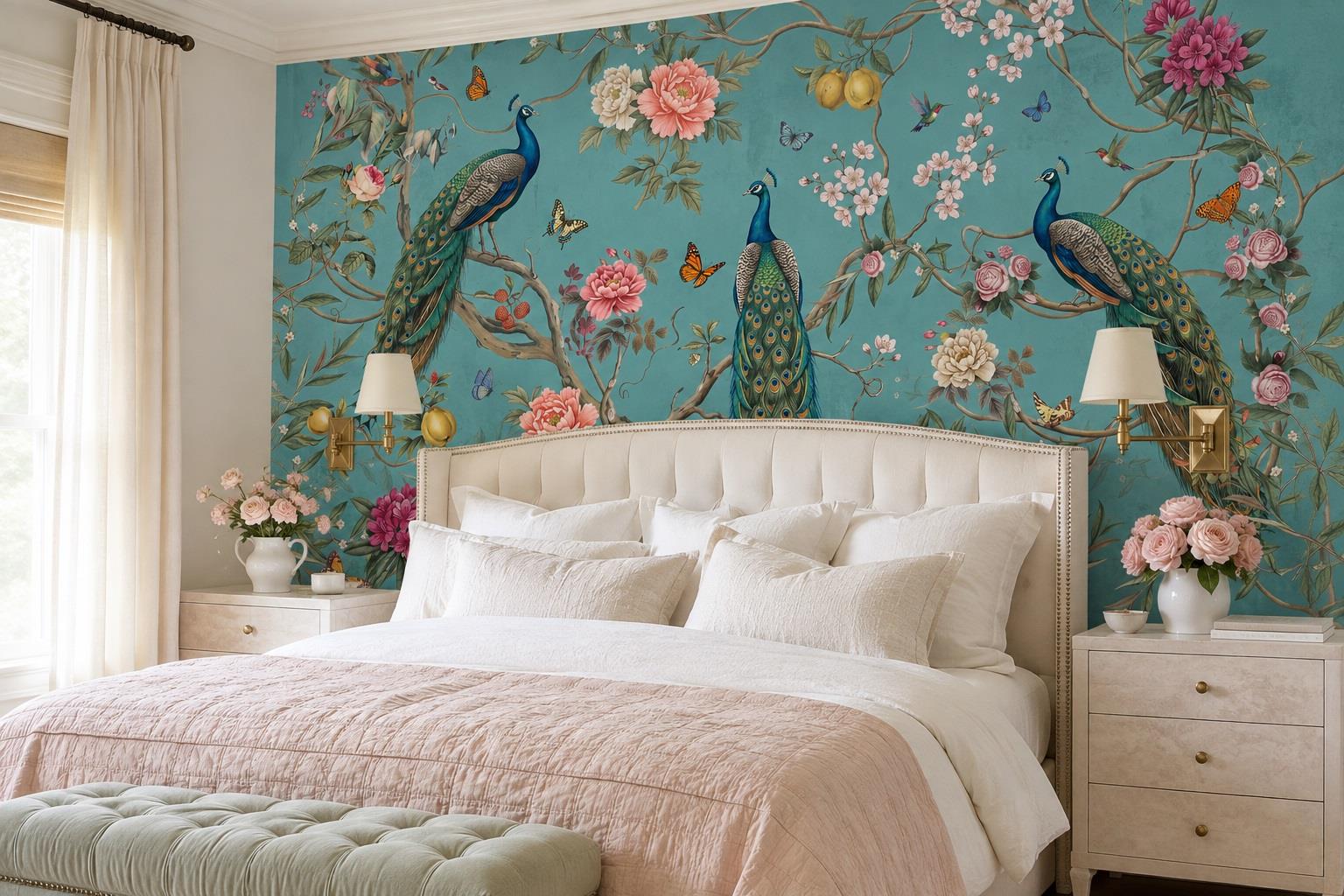 Tan And Neutral Abstract Forms Wallpaper Mural Layered Illustrated Bedroom-wallpaper-murals, Peel-and-stick Finish