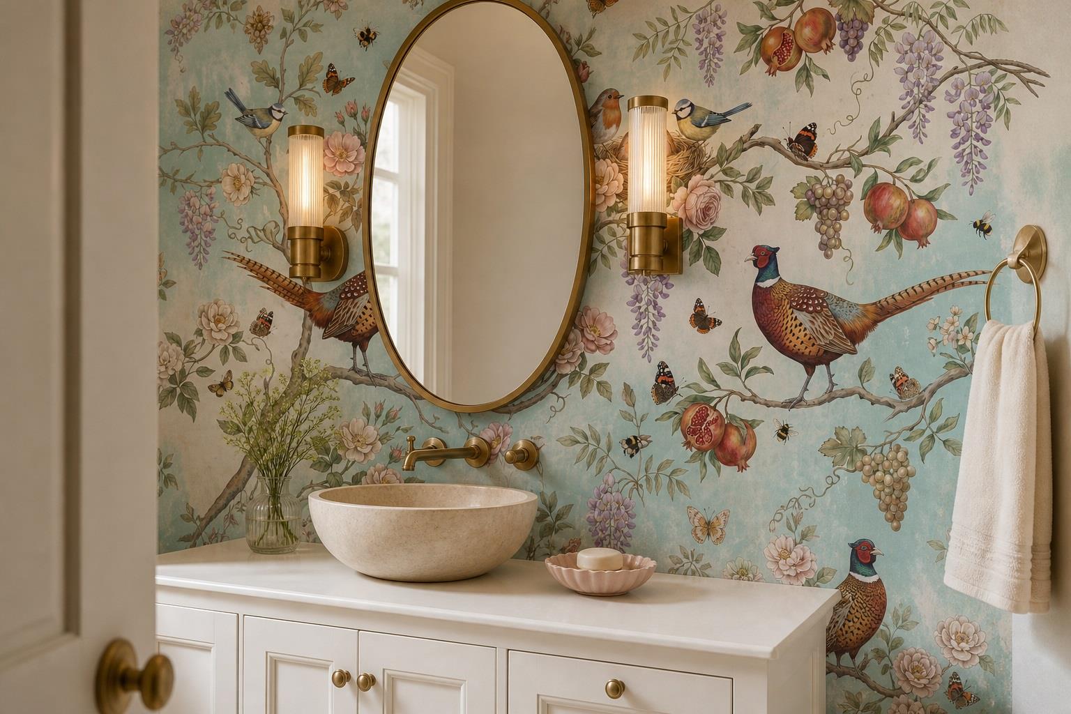 Tan And Neutral Abstract Forms Wallpaper Mural Layered Linear Accent-wall-wallpaper-murals, Peel-and-stick Finish