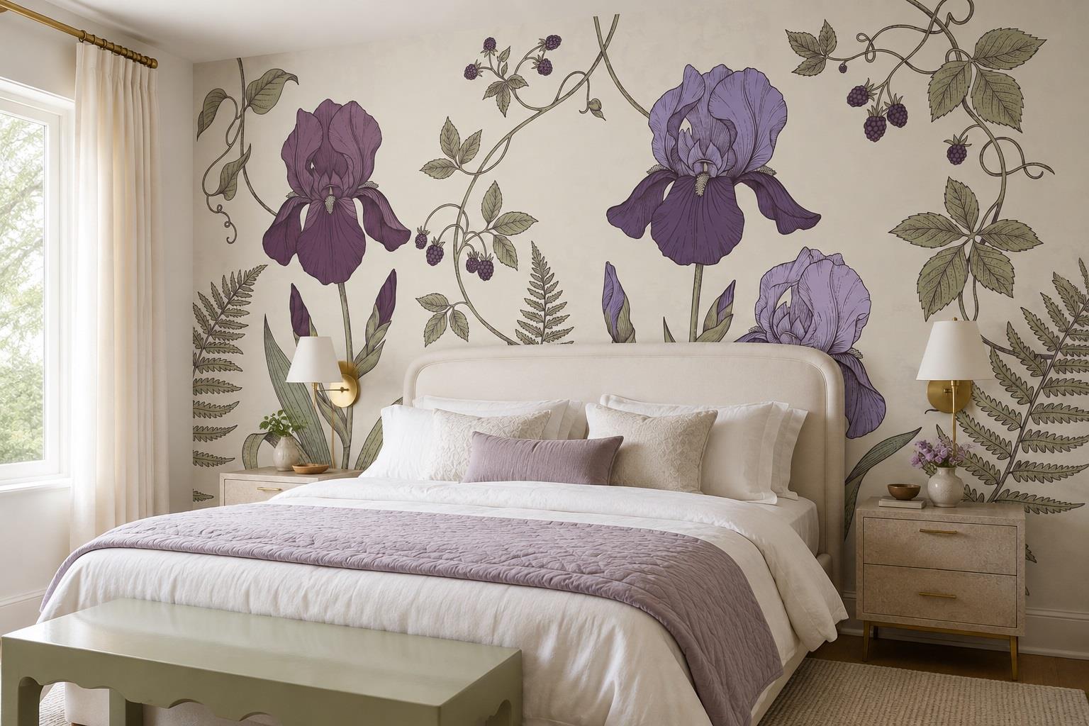 Tan And Neutral Abstract Forms Wallpaper Mural Layered Curved Bedroom-wallpaper-murals, Peel-and-stick Finish