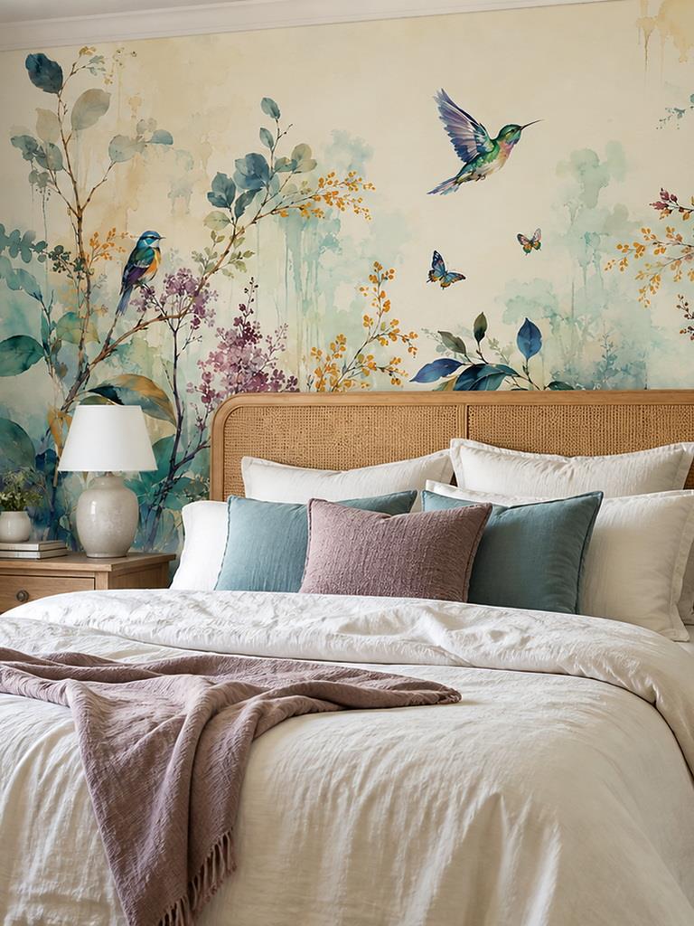 Tan And Neutral Abstract Forms Wallpaper Mural Layered Graphic Accent-wall-wallpaper-murals, Peel-and-stick Finish