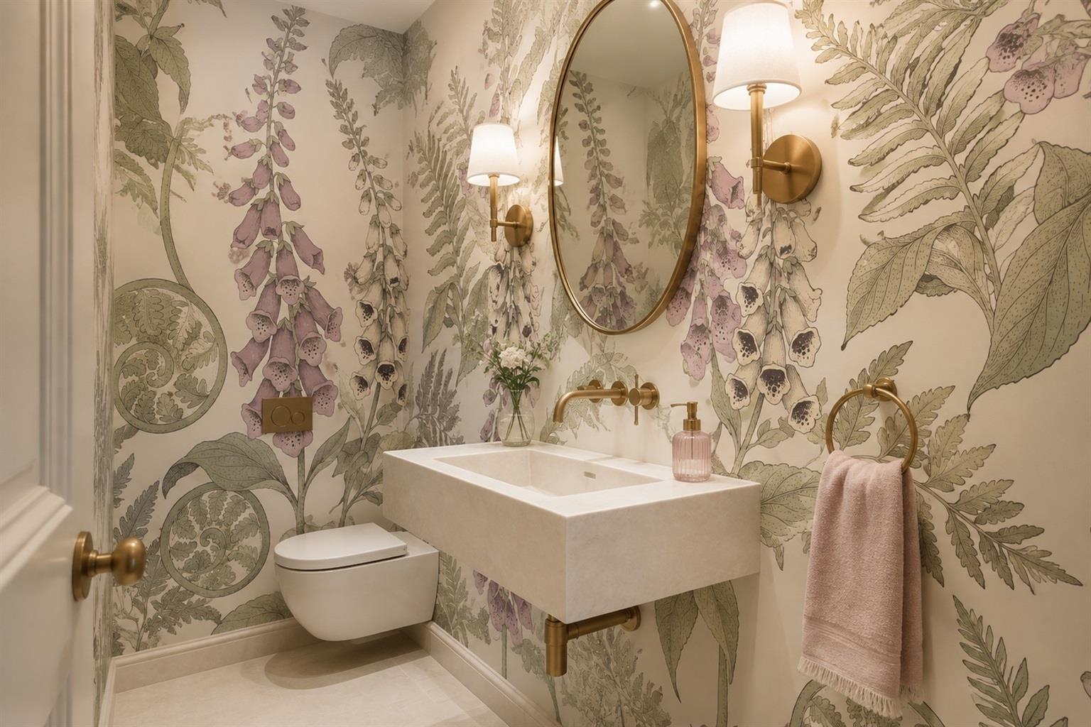 Tan And Neutral Abstract Forms Wallpaper Mural Layered Hand Accent-wall-wallpaper-murals, Peel-and-stick Finish