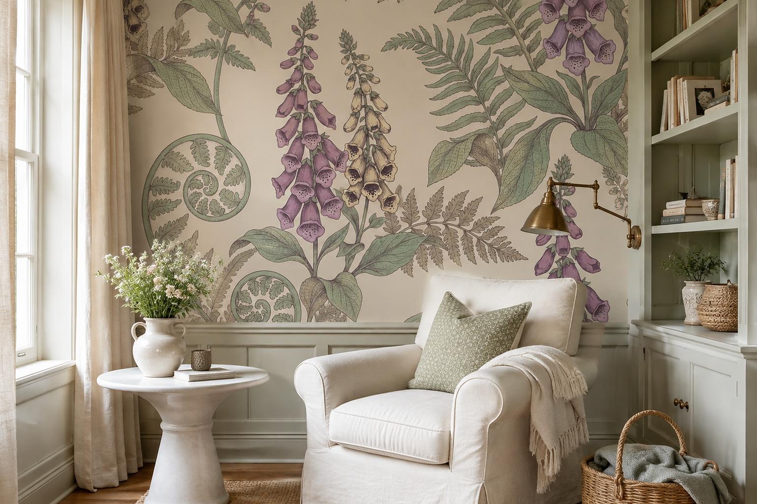 Tan And Neutral Abstract Forms Wallpaper Mural Layered Hand Accent-wall-wallpaper-murals, Peel-and-stick Finish