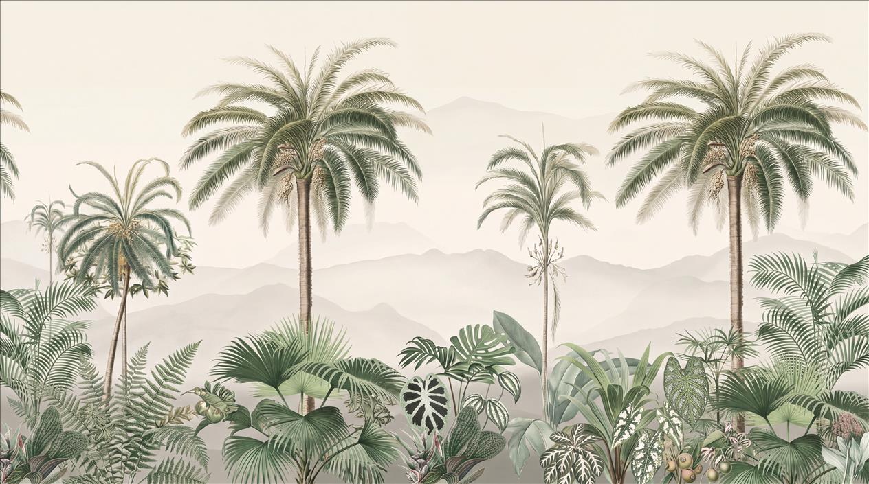 Tan And Neutral Abstract Forms Wallpaper Mural Layered Brushwork Accent-wall-wallpaper-murals, Peel-and-stick Finish