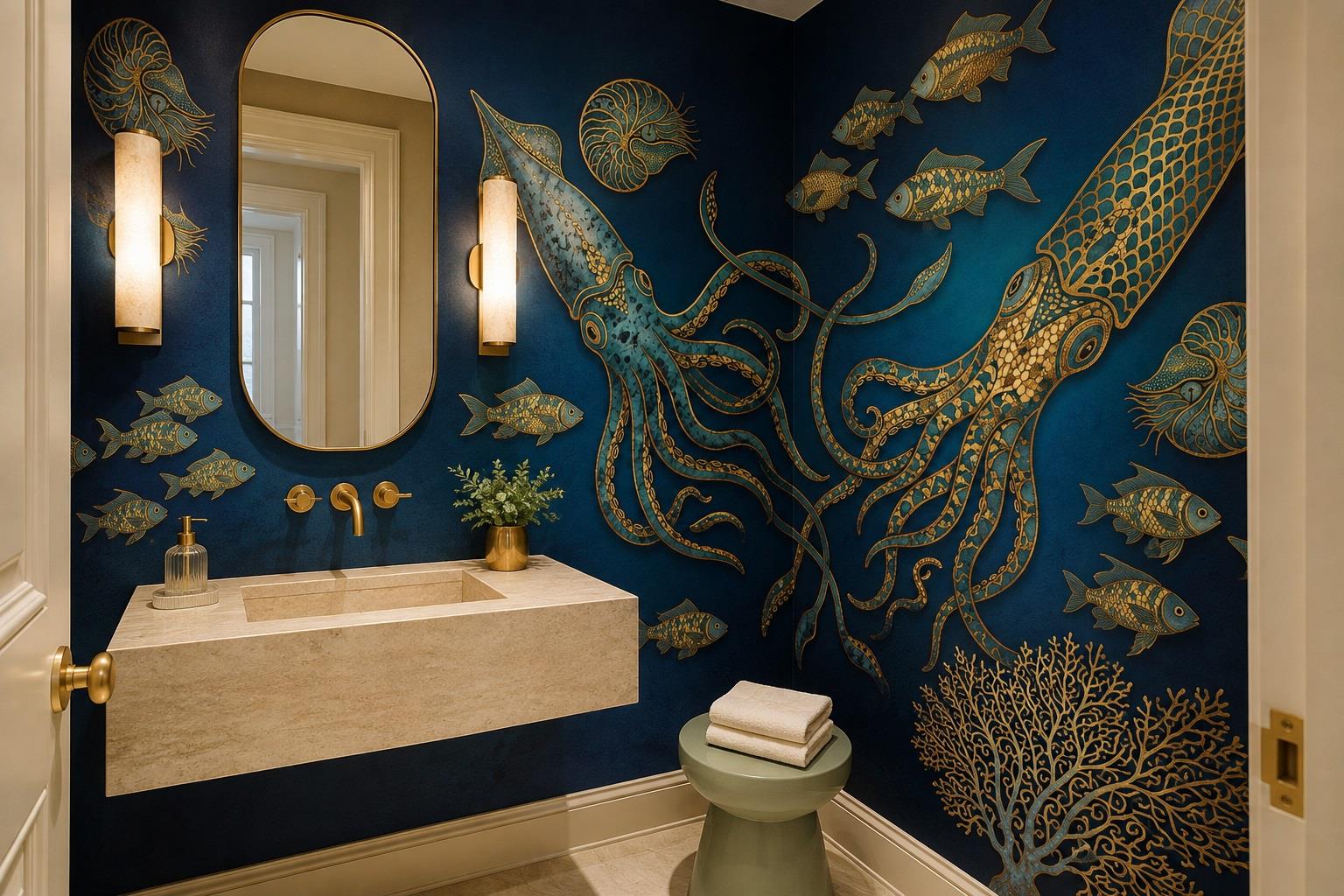 Tan And Neutral Abstract Forms Wallpaper Mural Layered Surface Accent-wall-wallpaper-murals, Peel-and-stick Finish
