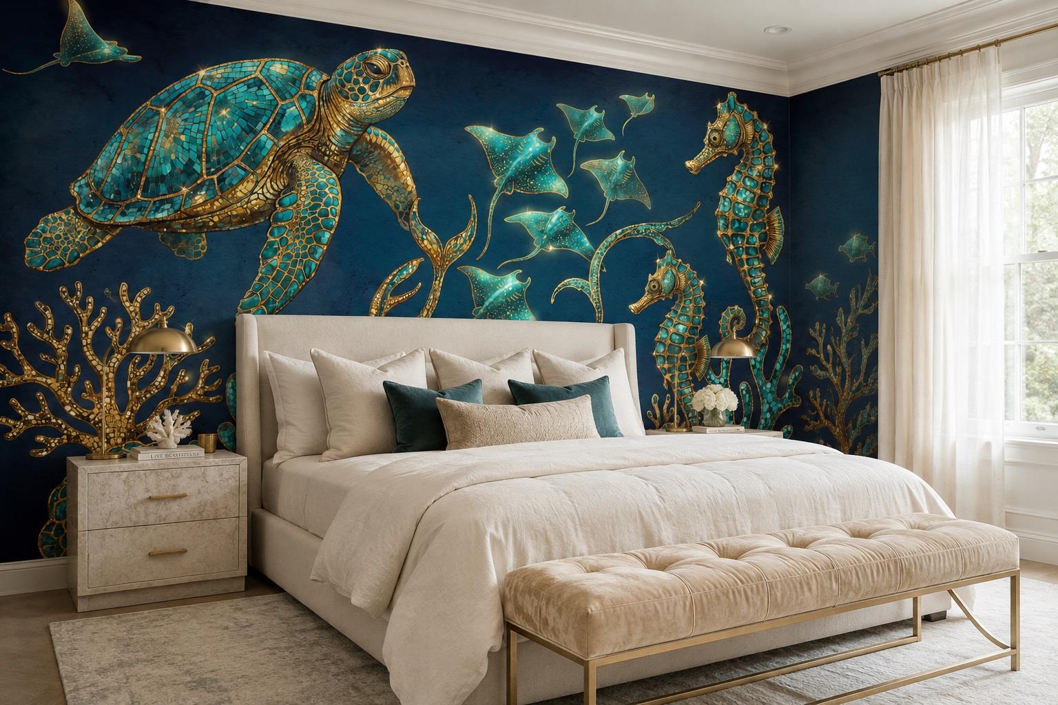 Tan And Neutral Abstract Forms Wallpaper Mural Layered Contour Bedroom-wallpaper-murals, Peel-and-stick Finish