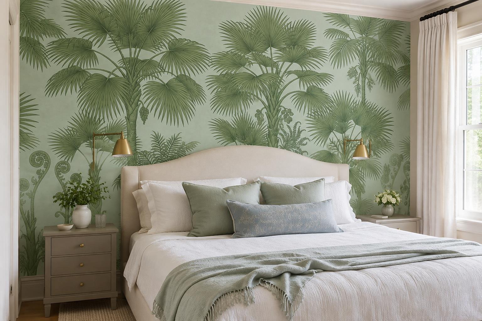 Tan And Neutral Abstract Forms Wallpaper Mural Layered Soft Bedroom-wallpaper-murals, Peel-and-stick Finish