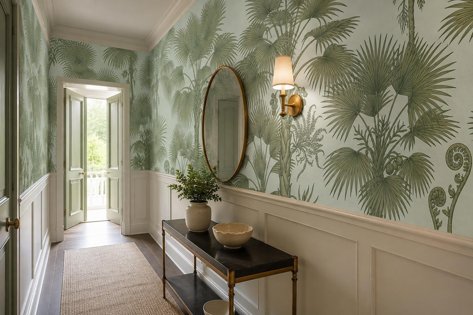 Tan And Neutral Abstract Forms Wallpaper Mural Layered Soft Entryway-wallpaper-murals, Peel-and-stick Finish