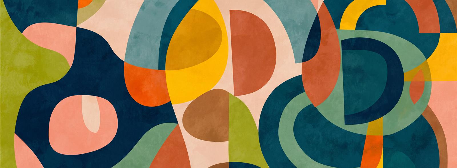 Tan And Neutral Abstract Forms Wallpaper Decorative Wallpaper Mural Living-room-wallpaper-murals, Peel-and-stick Finish