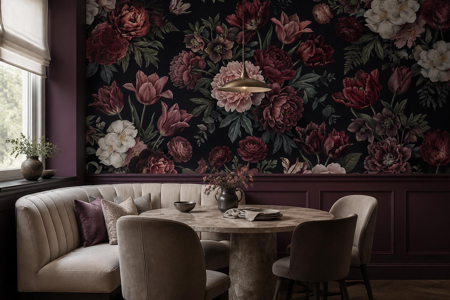 Tan And Neutral Abstract Forms Wallpaper Composition Wallpaper Mural Dining-room-wallpaper-murals, Peel-and-stick Finish