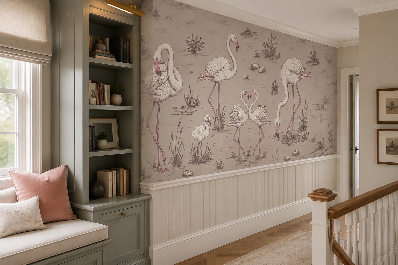 Tan And Neutral Abstract Forms Wallpaper Tones Wallpaper Mural Entryway-wallpaper-murals, Peel-and-stick Finish