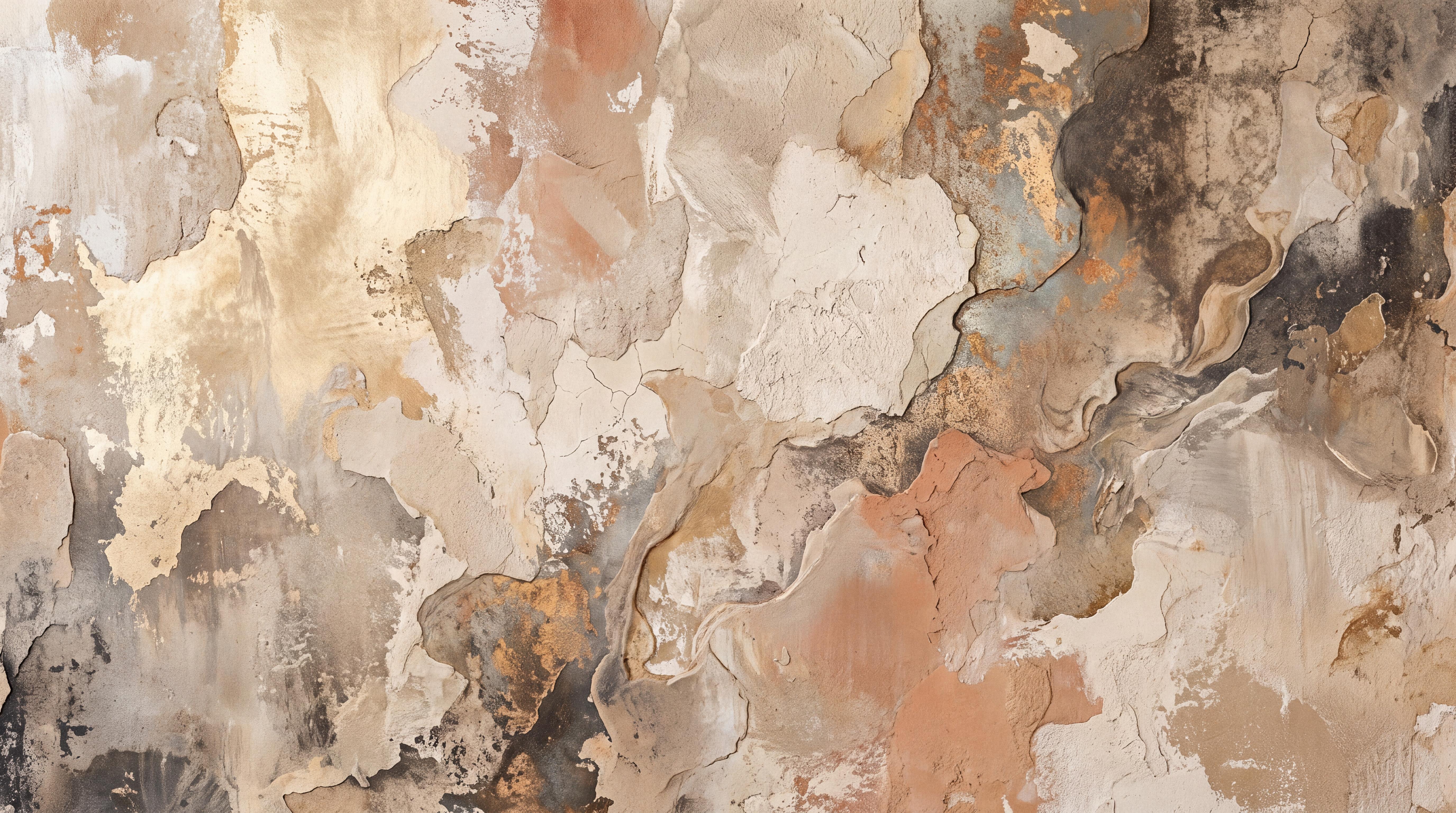 Tan And Neutral Abstract Forms Wallpaper Layered Wallpaper Mural, Peel-and-stick Finish