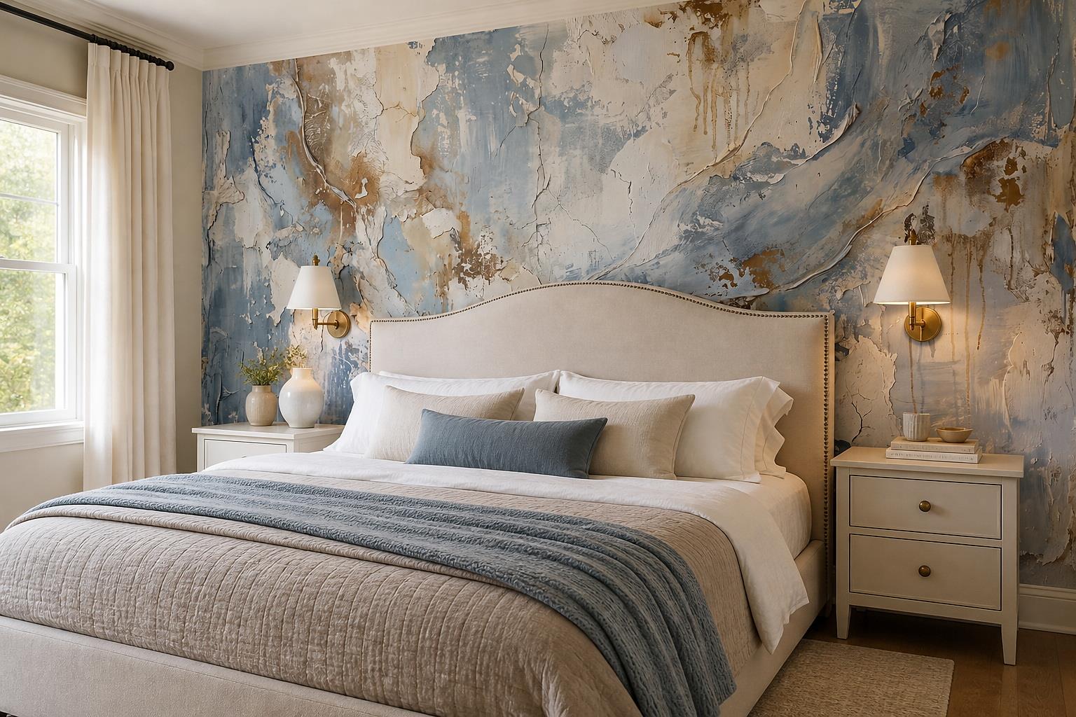 Tan And Neutral Abstract Forms Wallpaper Textured Wallpaper Mural Bedroom-wallpaper-murals, Peel-and-stick Finish