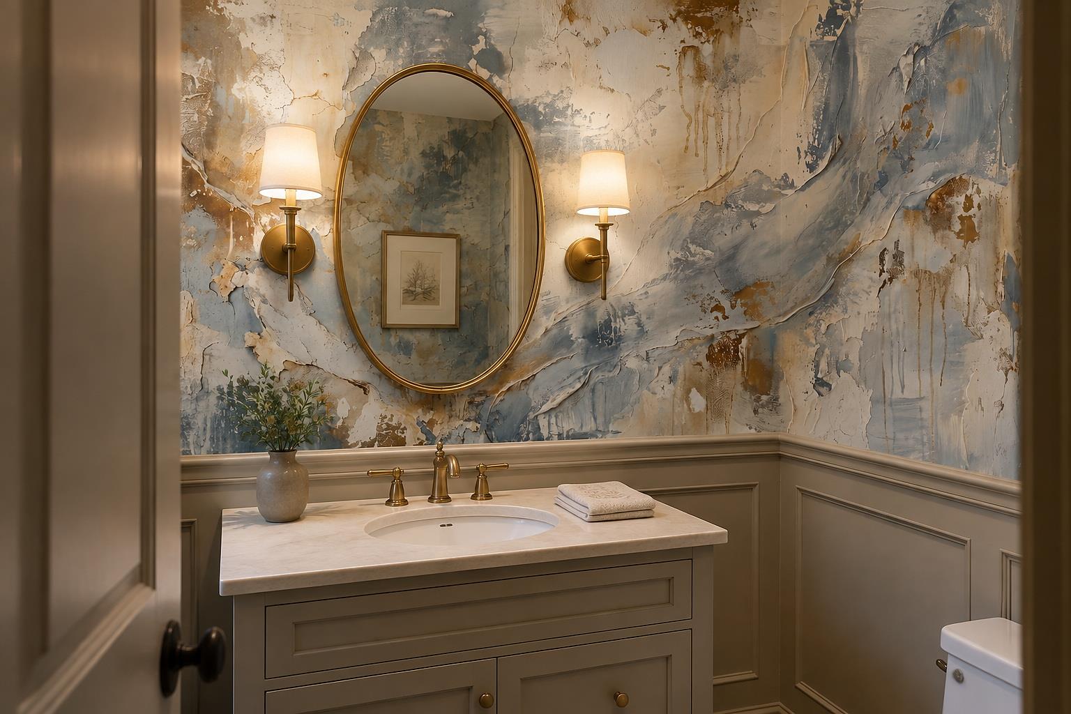 Tan And Neutral Abstract Forms Wallpaper Textured Wallpaper Mural Accent-wall-wallpaper-murals, Peel-and-stick Finish