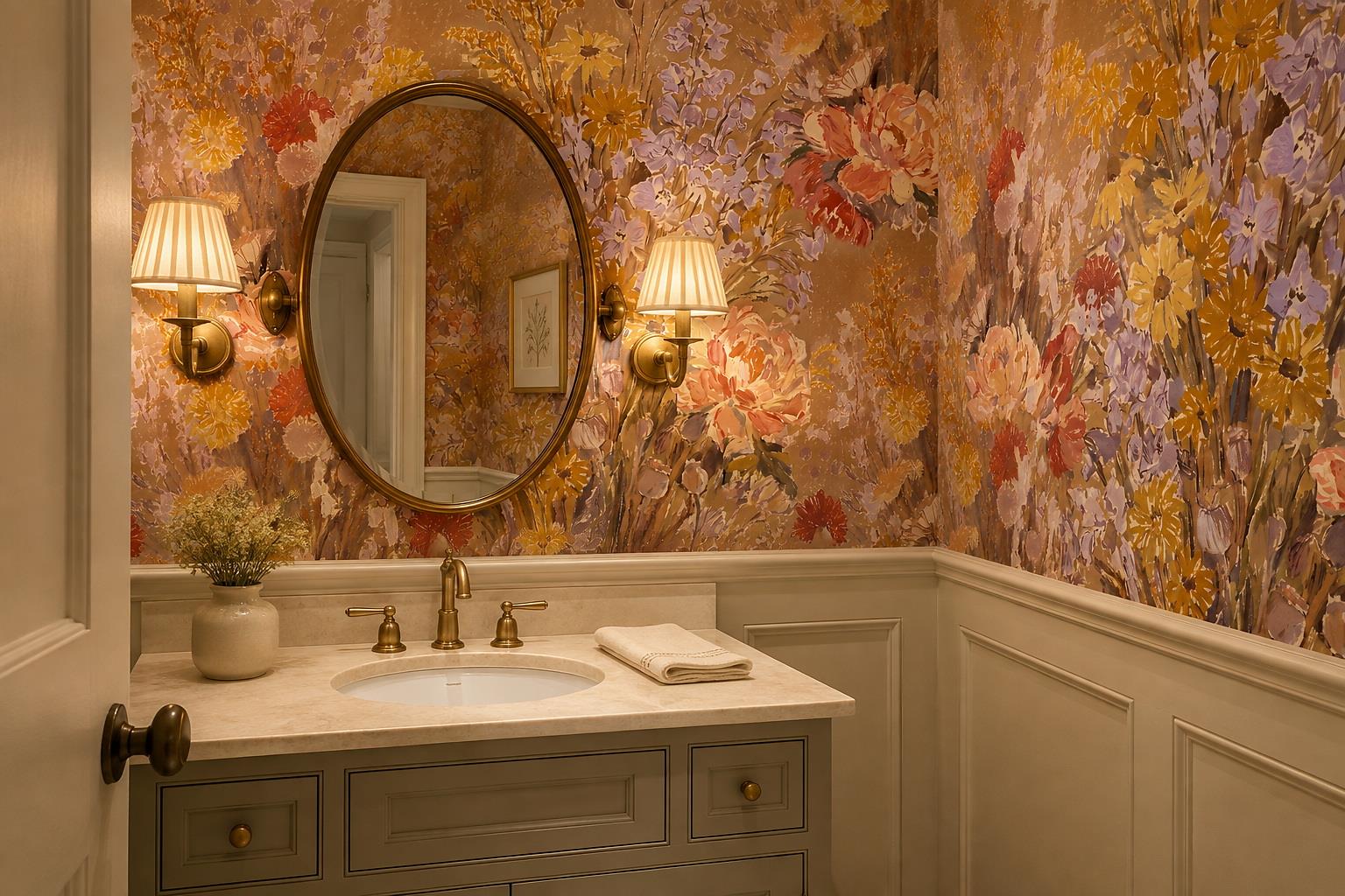 Tan And Neutral Abstract Forms Wallpaper Surface Wallpaper Mural Accent-wall-wallpaper-murals, Peel-and-stick Finish