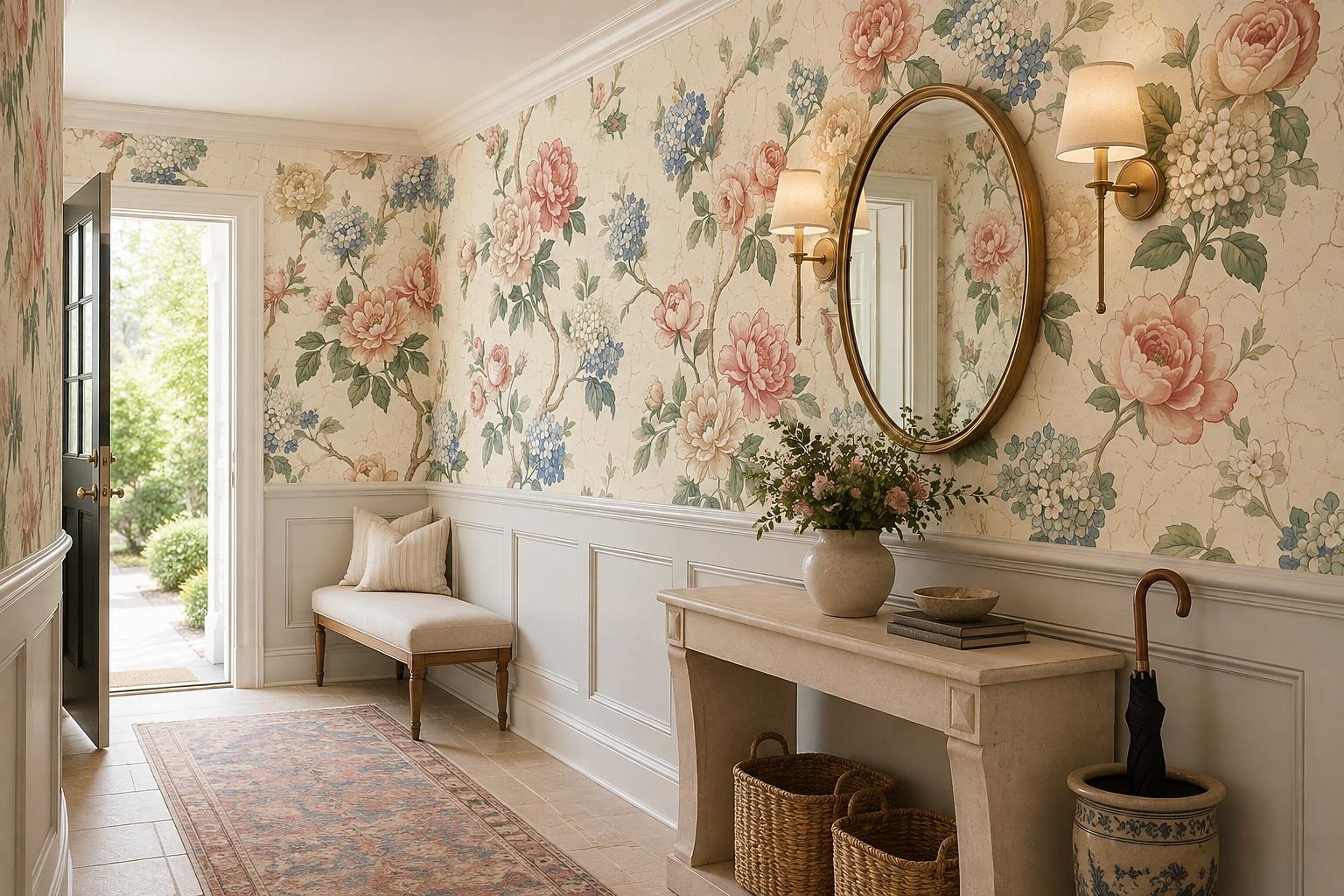 Tan And Neutral Abstract Forms Wallpaper Linear Wallpaper Mural Entryway-wallpaper-murals, Peel-and-stick Finish