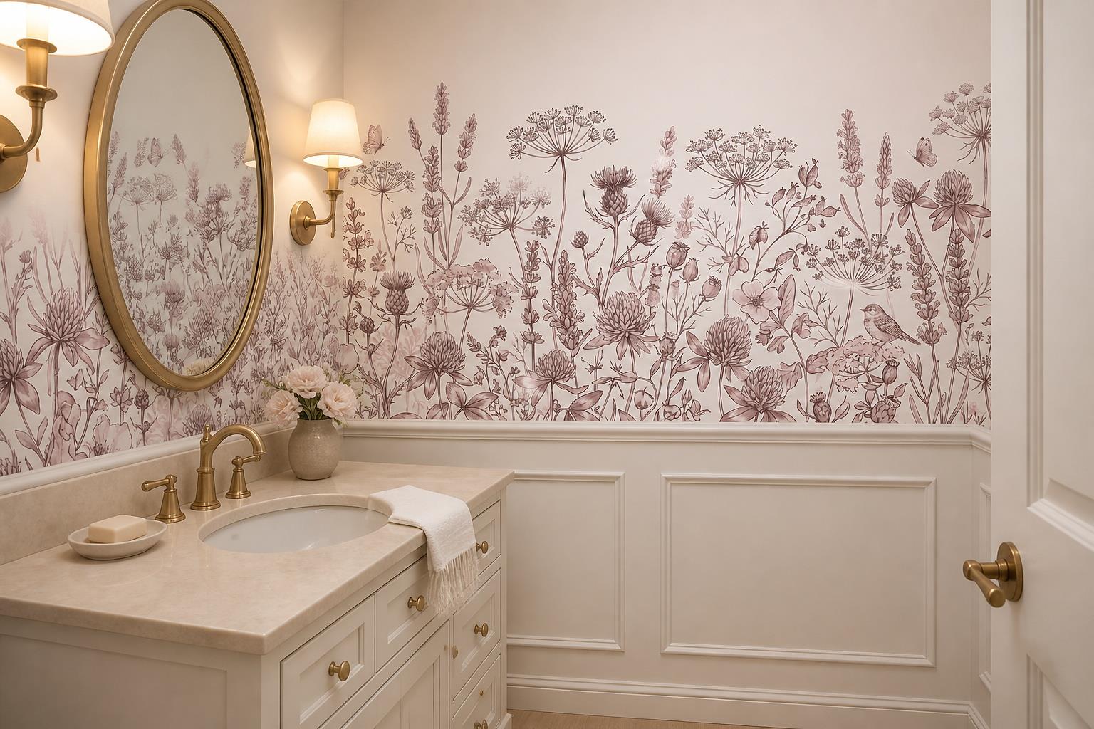 Tan And Neutral Abstract Forms Wallpaper Curved Wallpaper Mural Accent-wall-wallpaper-murals, Peel-and-stick Finish