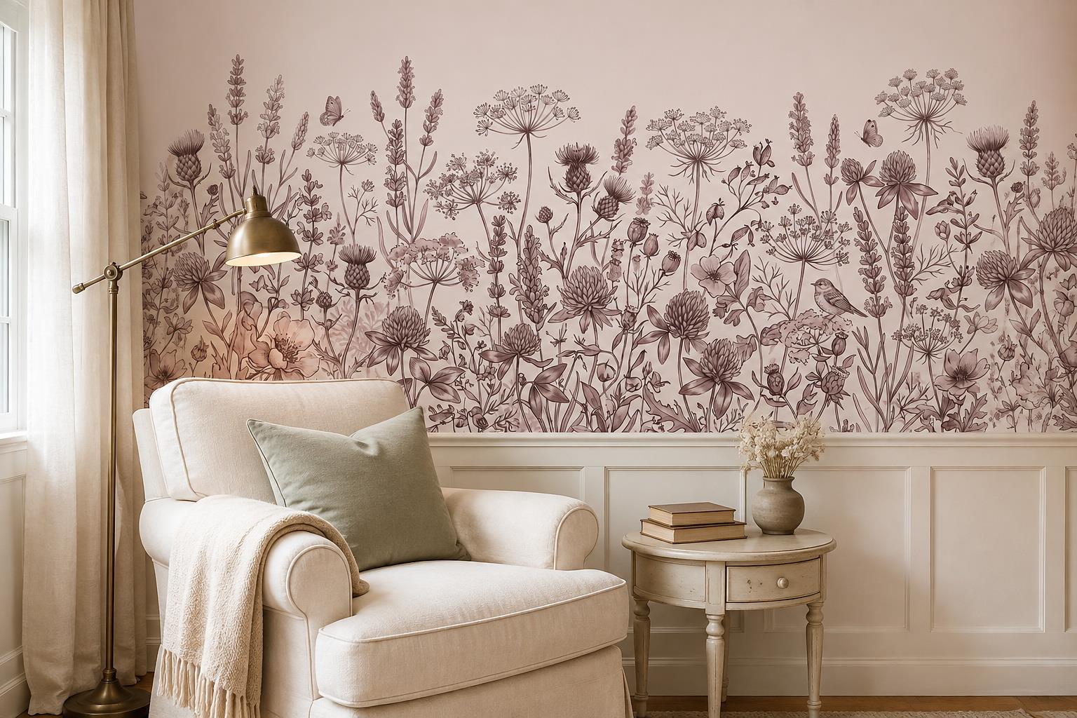 Tan And Neutral Abstract Forms Wallpaper Curved Wallpaper Mural Accent-wall-wallpaper-murals, Peel-and-stick Finish
