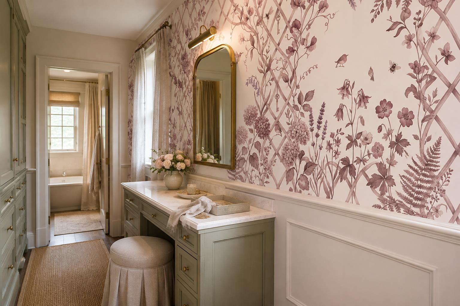 Tan And Neutral Abstract Forms Wallpaper Graphic Wallpaper Mural Accent-wall-wallpaper-murals, Peel-and-stick Finish