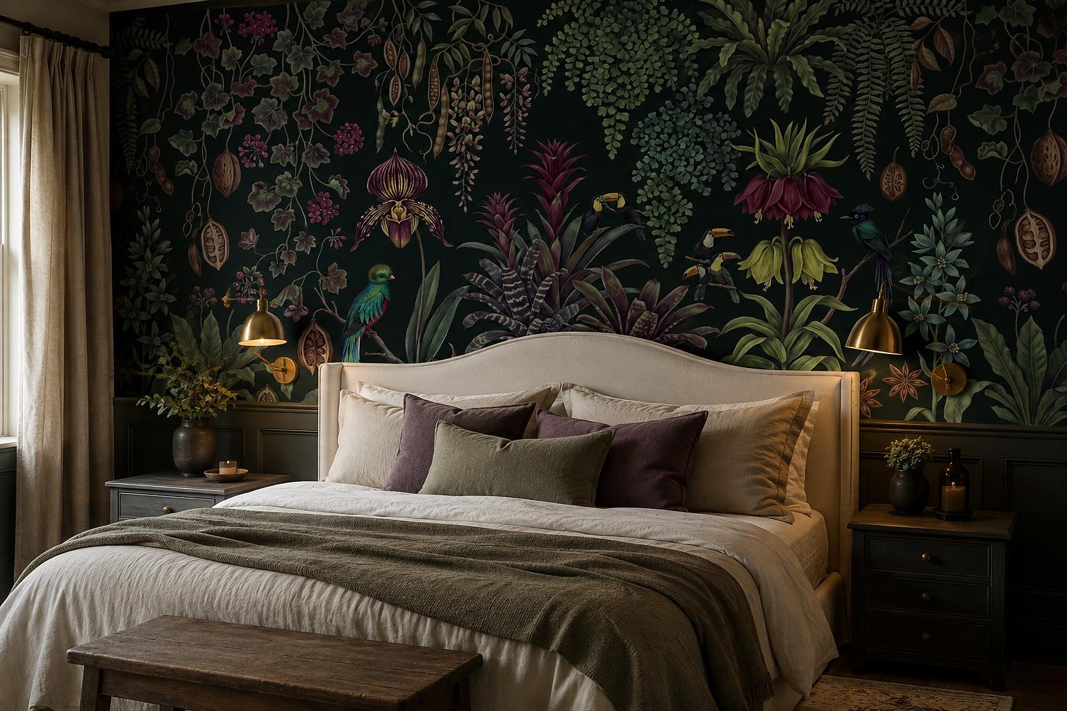 Tan And Neutral Abstract Forms Wallpaper Brushwork Wallpaper Mural Bedroom-wallpaper-murals, Peel-and-stick Finish
