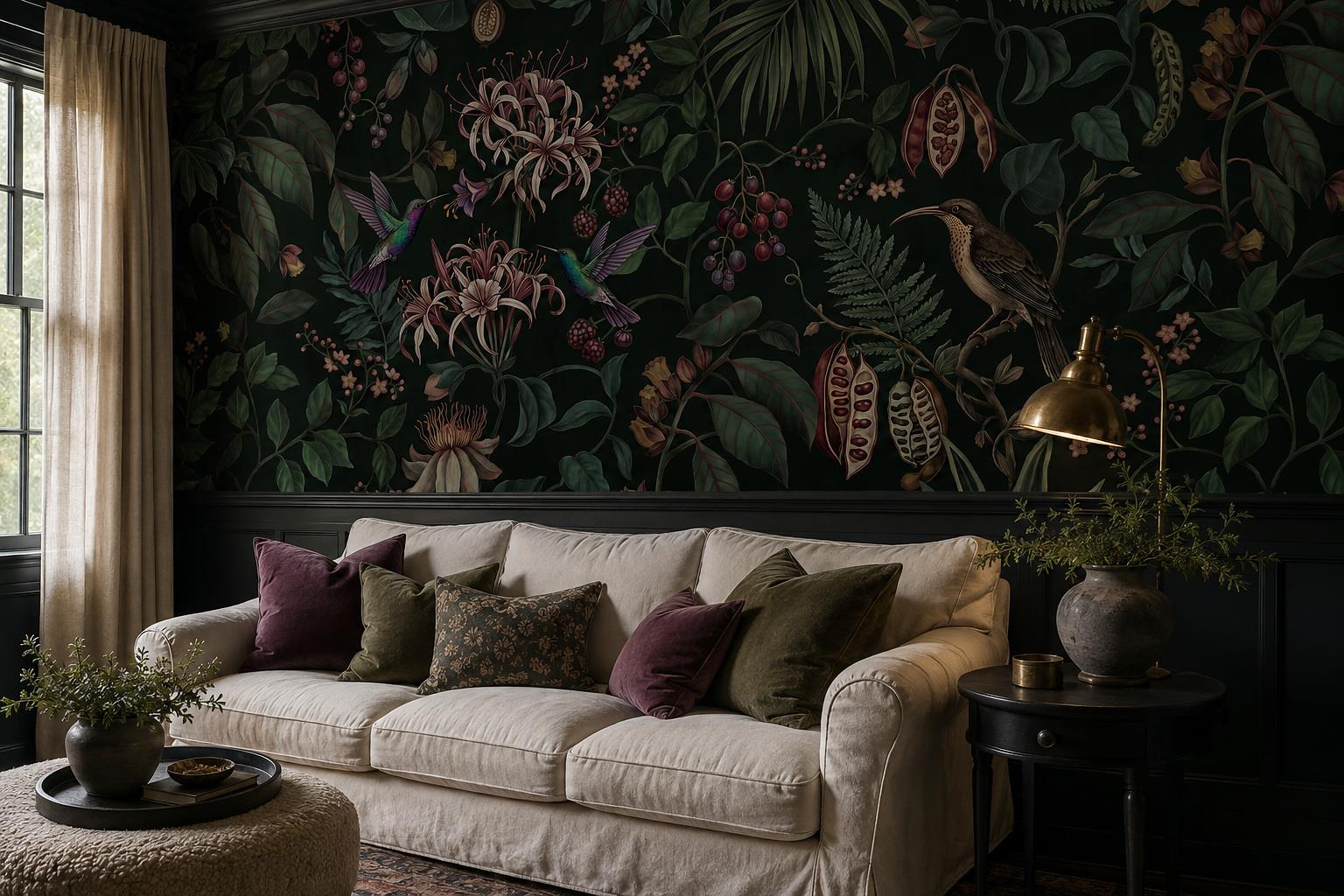 Tan And Neutral Abstract Forms Wallpaper Contour Wallpaper Mural Living-room-wallpaper-murals, Shown In A Living Room, Peel-and-stick Finish