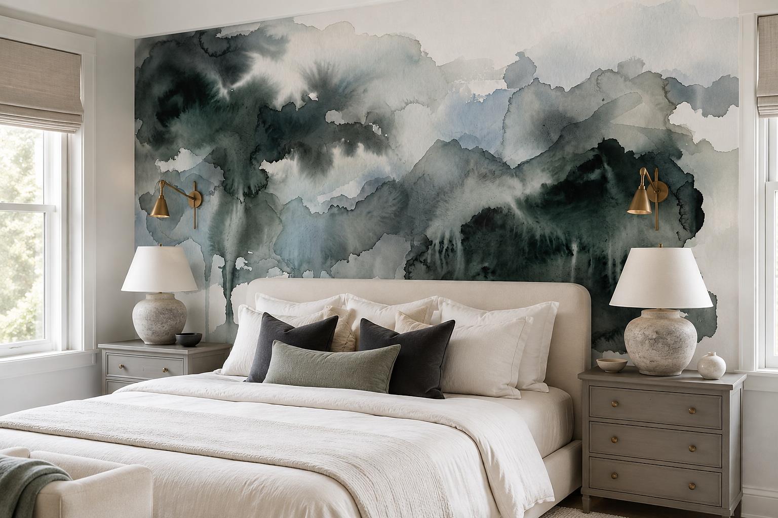 Tan And Neutral Abstract Forms Wallpaper Forms Wallpaper Mural Bedroom-wallpaper-murals, Peel-and-stick Finish