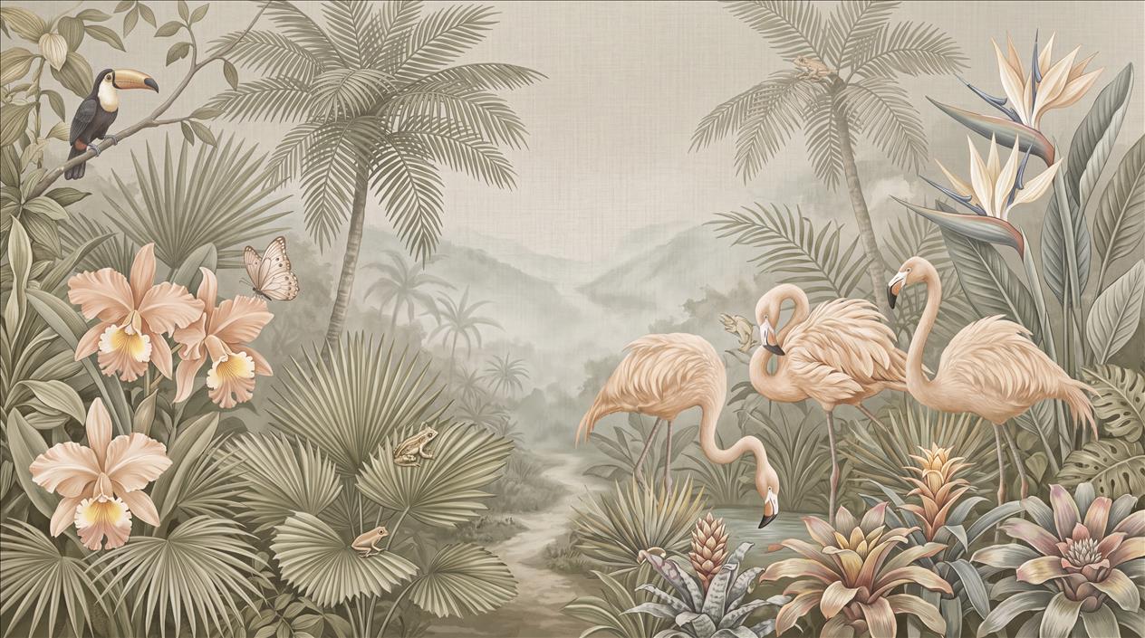 Tan And Neutral Abstract Forms Wallpaper Balanced Wallpaper Mural Accent-wall-wallpaper-murals, Peel-and-stick Finish