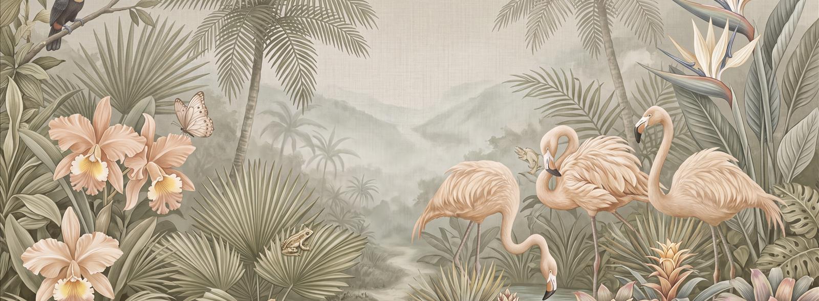 Tan And Neutral Abstract Forms Wallpaper Balanced Wallpaper Mural Accent-wall-wallpaper-murals, Peel-and-stick Finish