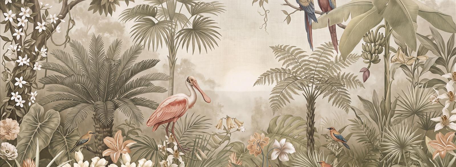 Tan And Neutral Abstract Forms Wallpaper Gentle Wallpaper Mural Living-room-wallpaper-murals, Peel-and-stick Finish