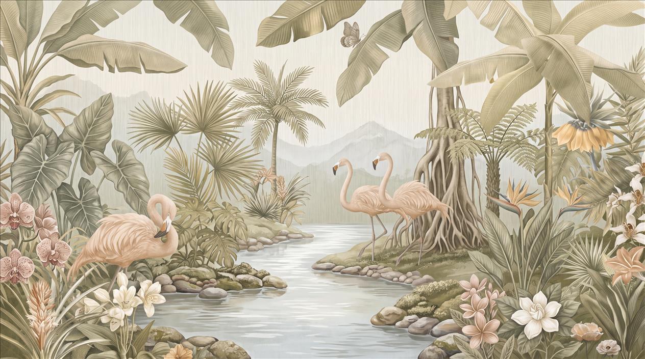 Tan And Neutral Abstract Forms Wallpaper Bold Wallpaper Mural Accent-wall-wallpaper-murals, Peel-and-stick Finish