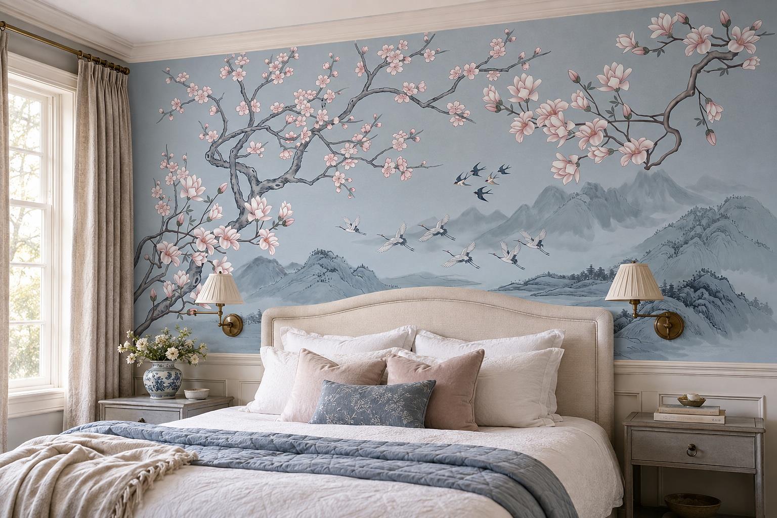 Tan And Neutral Abstract Forms Wallpaper Refined Wallpaper Mural Bedroom-wallpaper-murals, Peel-and-stick Finish