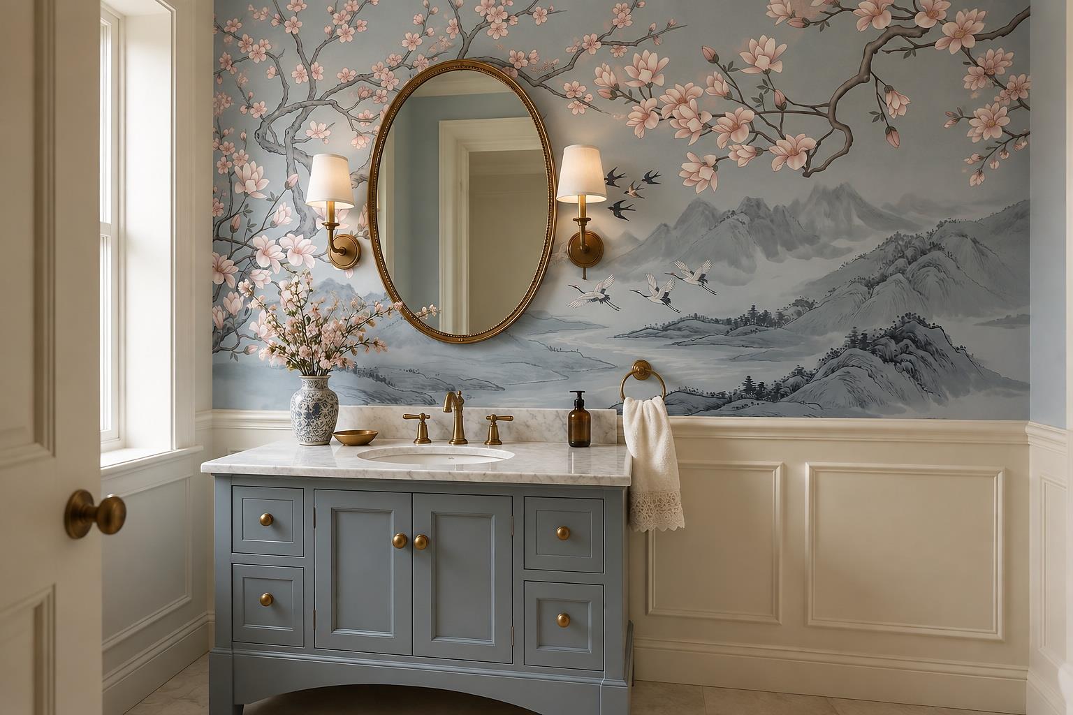 Tan And Neutral Abstract Forms Wallpaper Refined Wallpaper Mural Accent-wall-wallpaper-murals, Peel-and-stick Finish