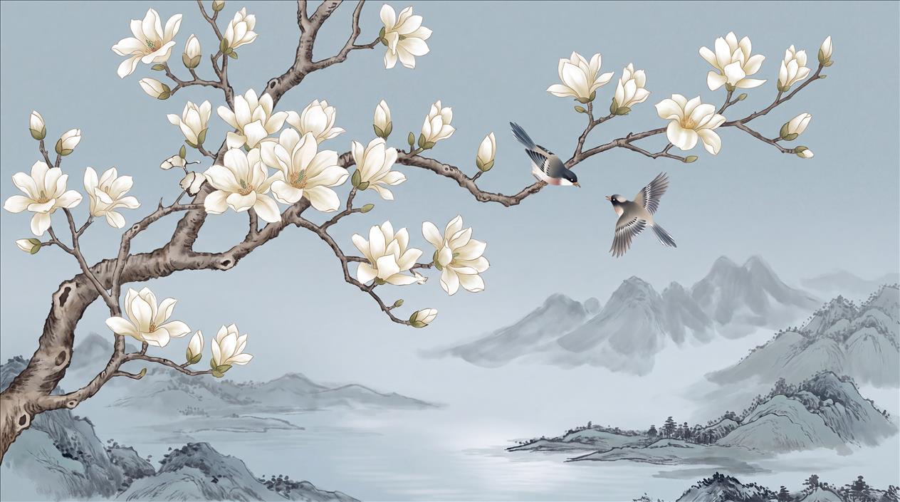 Tan And Neutral Abstract Forms Painterly Layered Wallpaper Mural Accent-wall-wallpaper-murals, Peel-and-stick Finish
