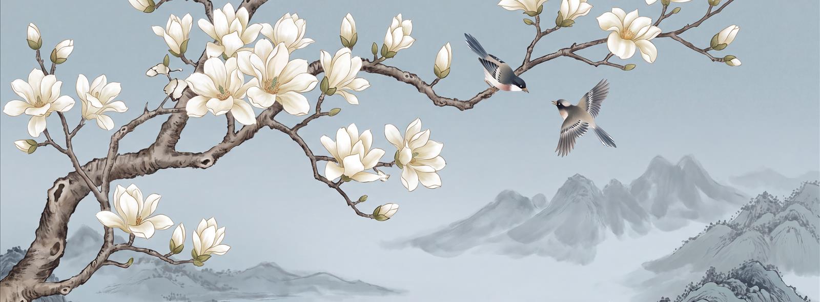 Tan And Neutral Abstract Forms Painterly Layered Wallpaper Mural Living-room-wallpaper-murals, Peel-and-stick Finish