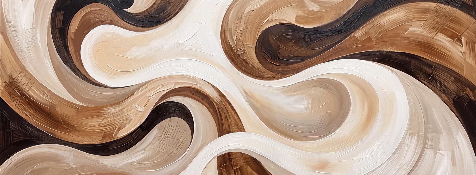 Tan And Neutral Abstract Forms Painterly Linear Wallpaper Mural Living-room-wallpaper-murals, Peel-and-stick Finish